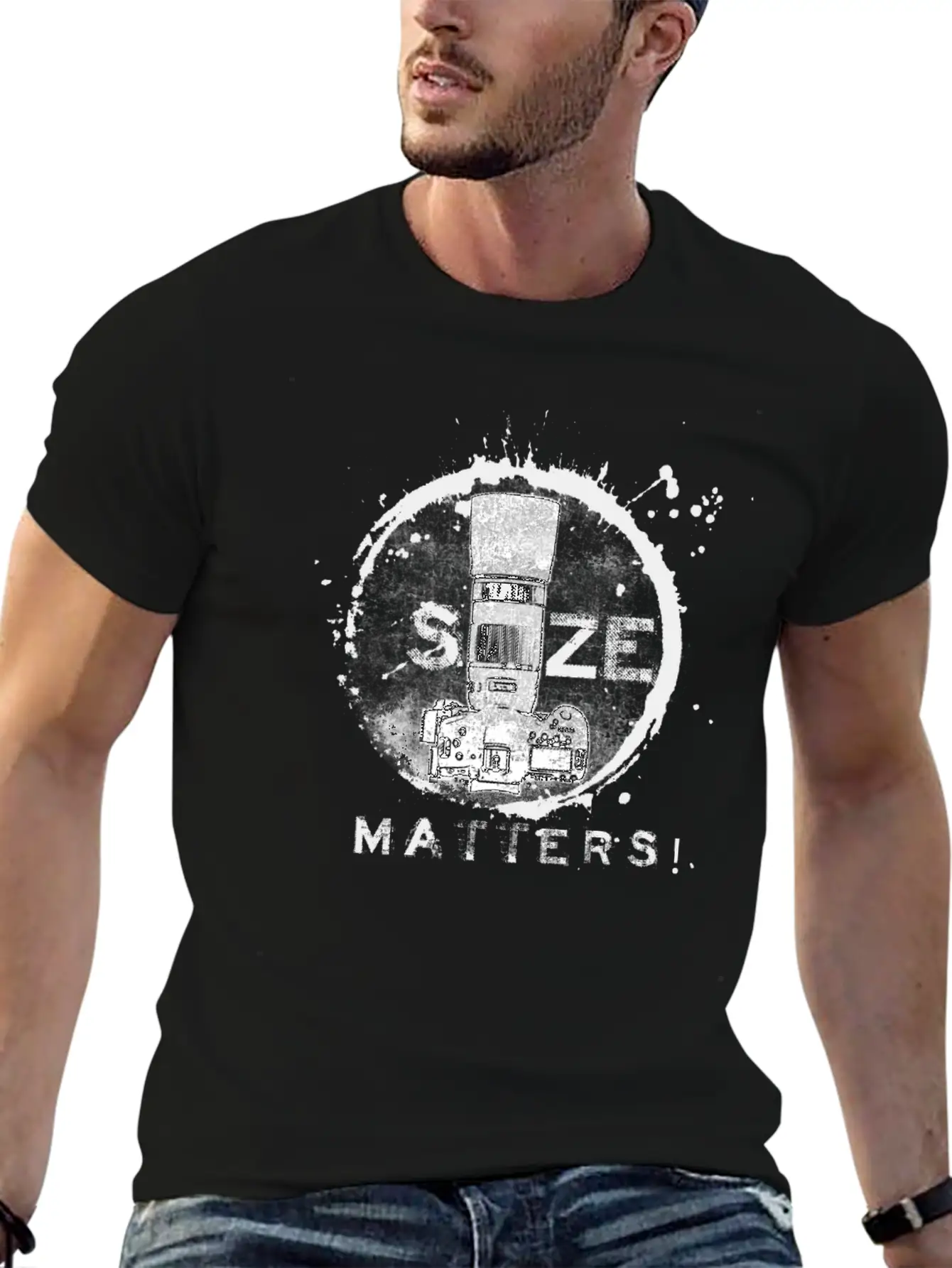 Size Matters In Black Unisex Short Sleeve Soft Cotton T-Shirt – Casual Everyday Wear