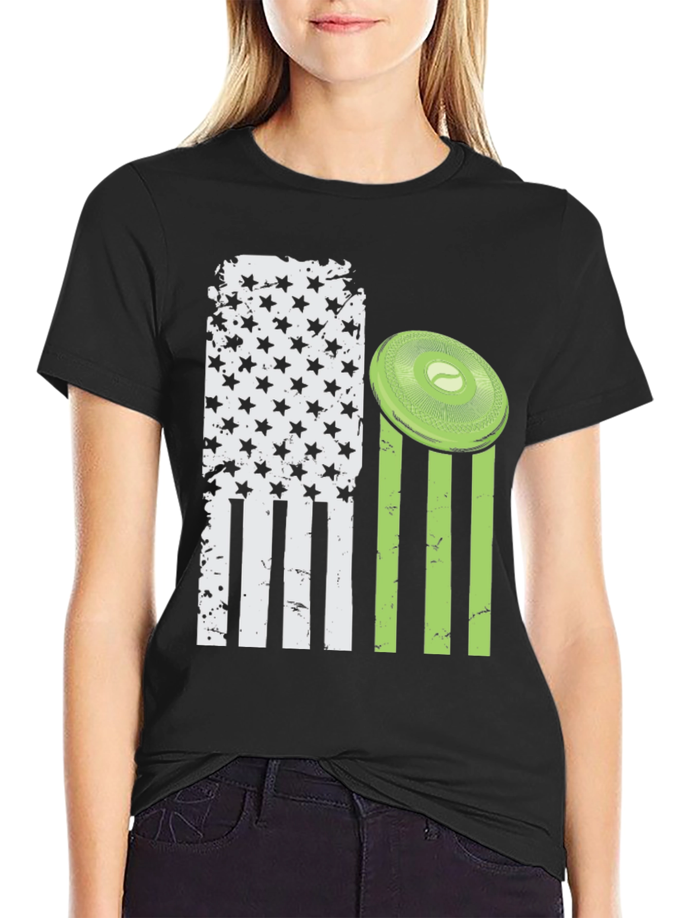 Patriotic Disc Golf T-Shirt - American Flag Design