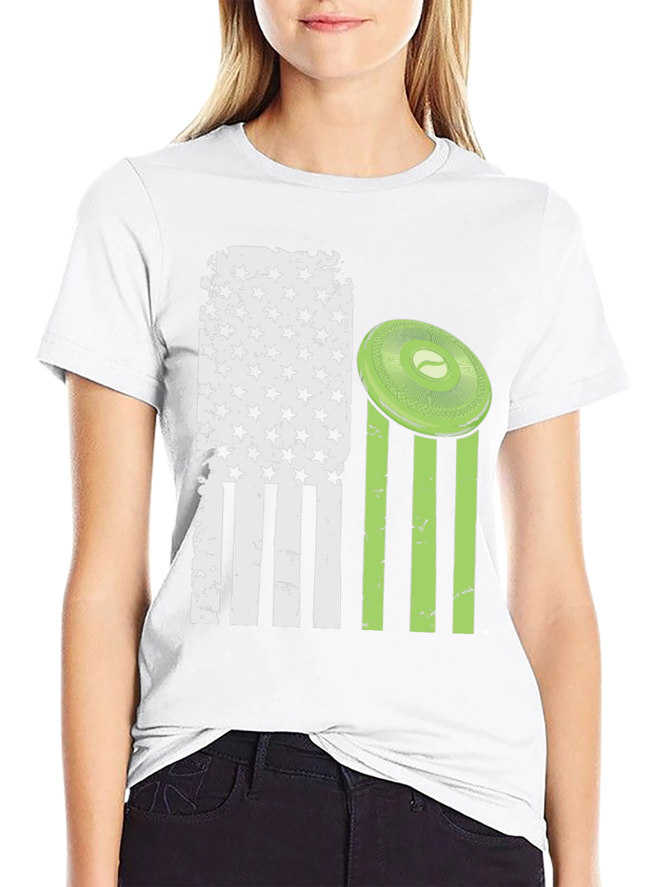 Patriotic Disc Golf T-Shirt - American Flag Design