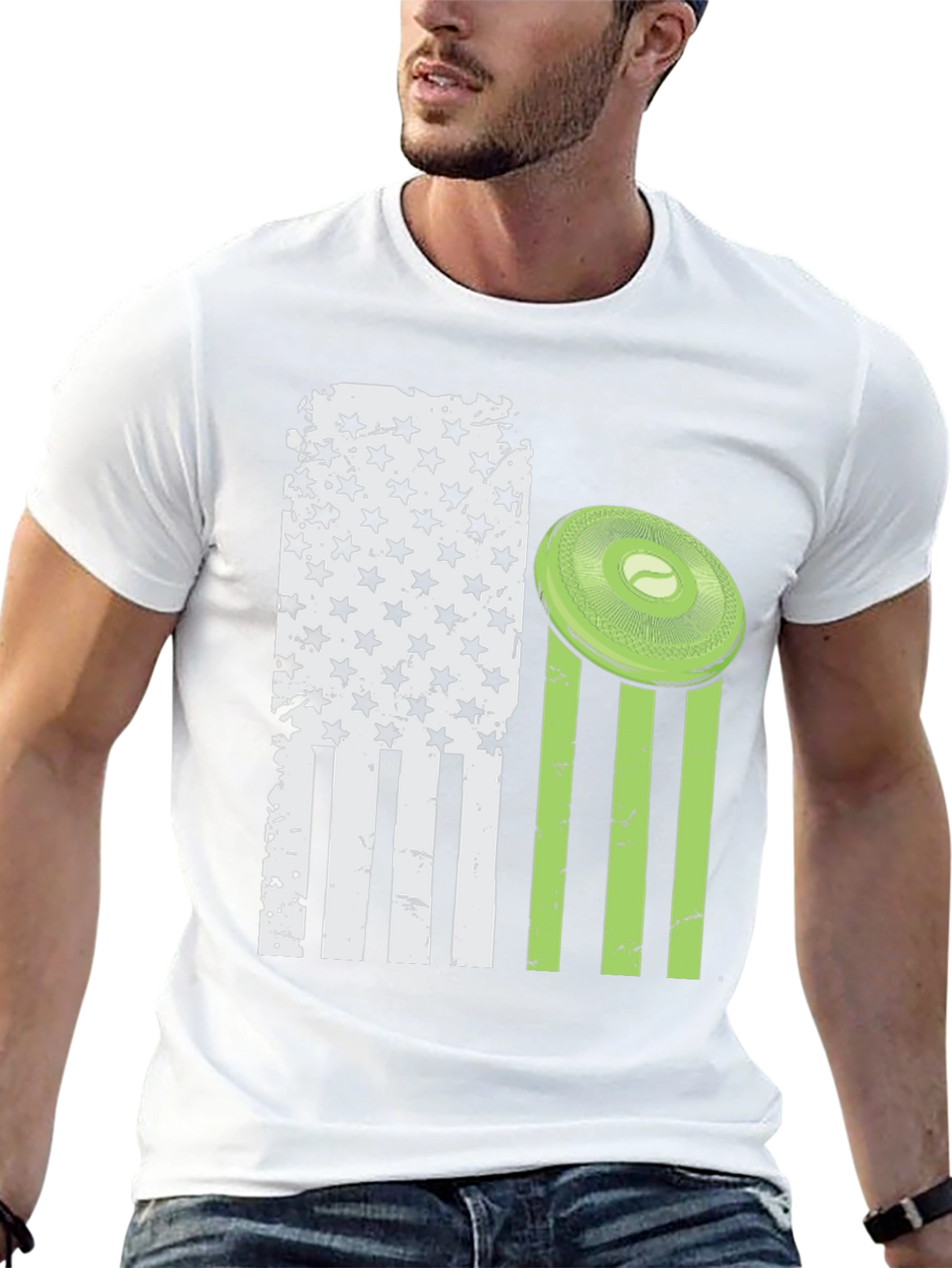 Patriotic Disc Golf T-Shirt - American Flag Design
