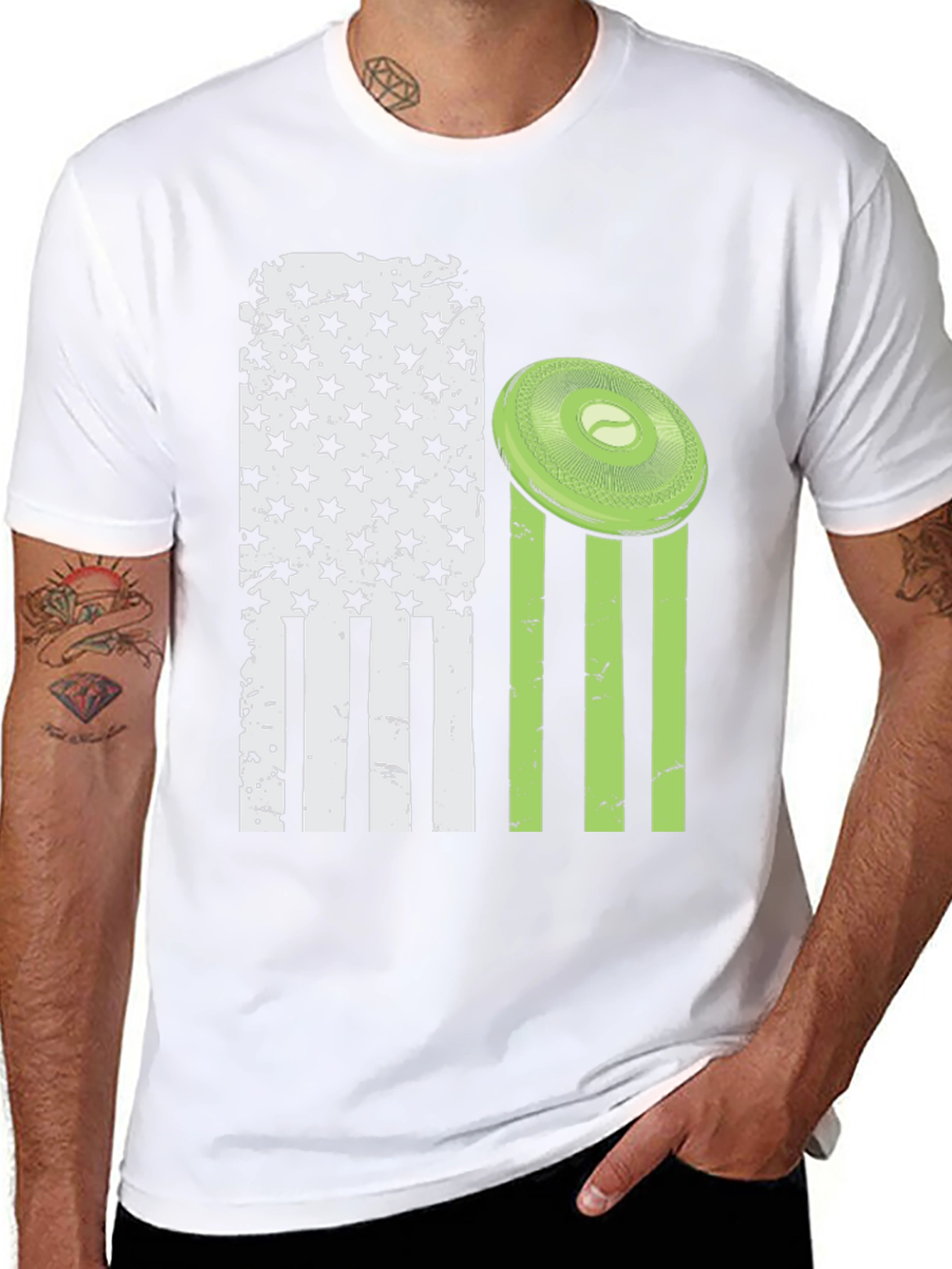 Patriotic Disc Golf T-Shirt - American Flag Design