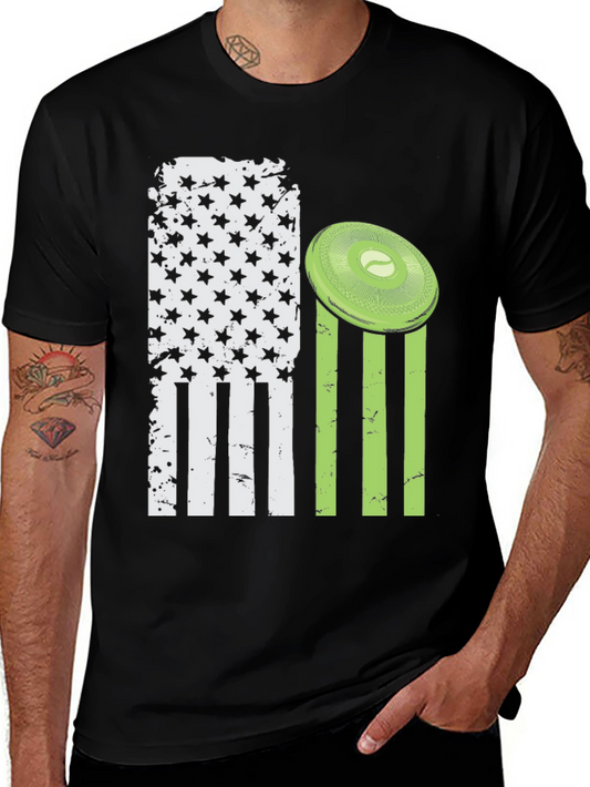 Patriotic Disc Golf T-Shirt - American Flag Design