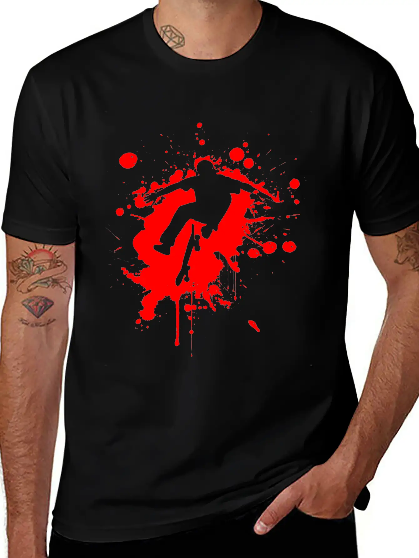 SK8 Is GR8 - Red Splash Basic Graphic T-Shirt – Daily Comfort In Soft Cotton
