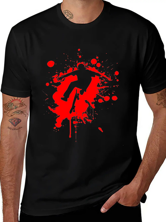 SK8 Is GR8 - Red Splash Basic Graphic T-Shirt – Daily Comfort In Soft Cotton