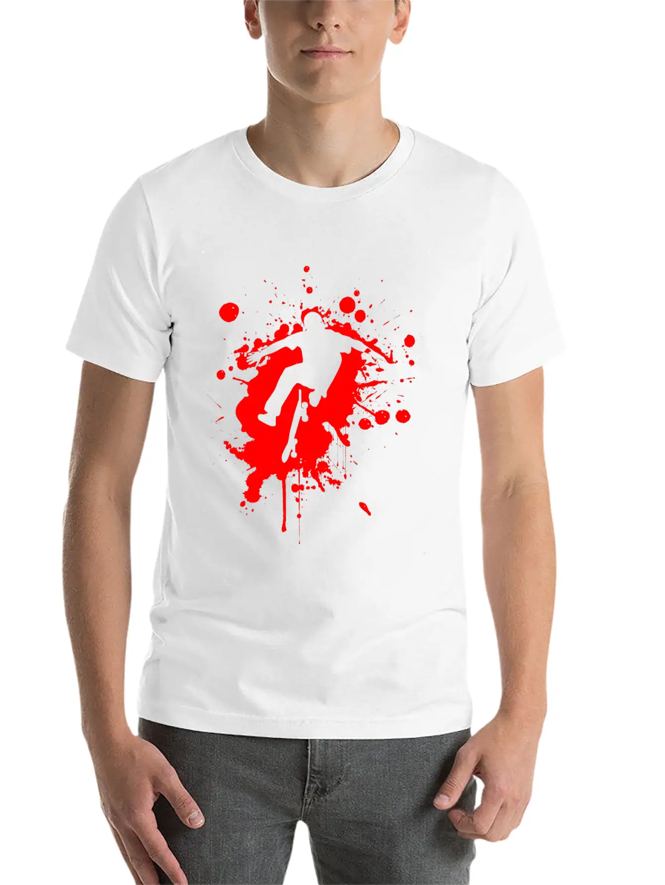 SK8 Is GR8 - Red Splash Basic Graphic T-Shirt – Daily Comfort In Soft Cotton
