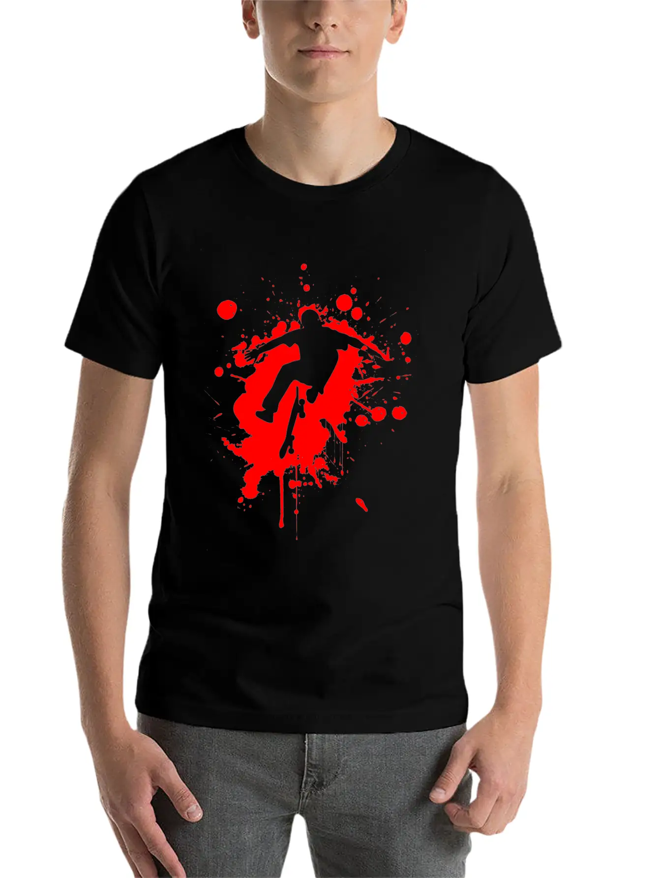 SK8 Is GR8 - Red Splash Basic Graphic T-Shirt – Daily Comfort In Soft Cotton