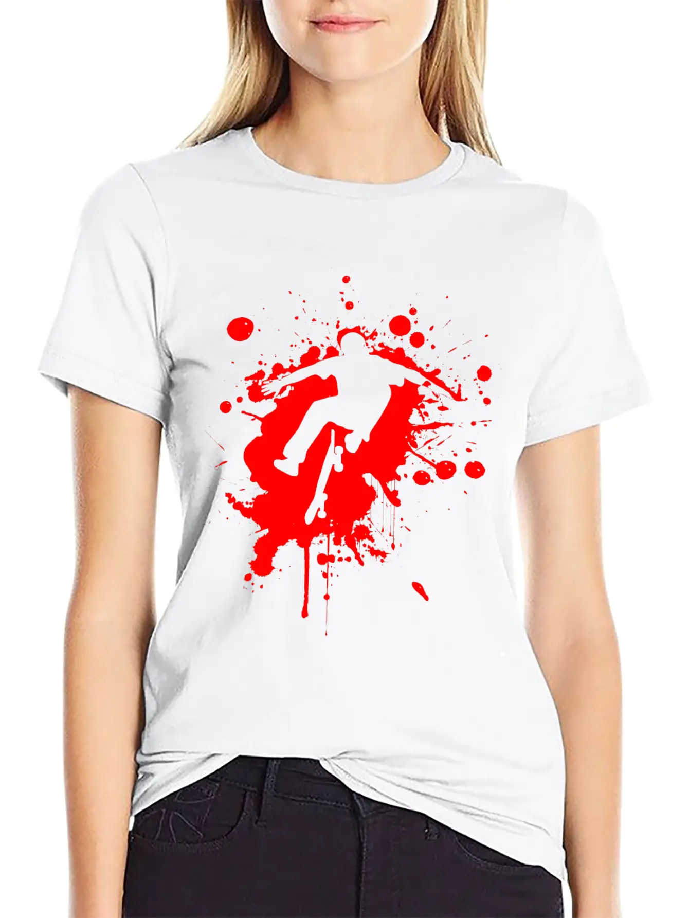 SK8 Is GR8 - Red Splash Basic Graphic T-Shirt – Daily Comfort In Soft Cotton