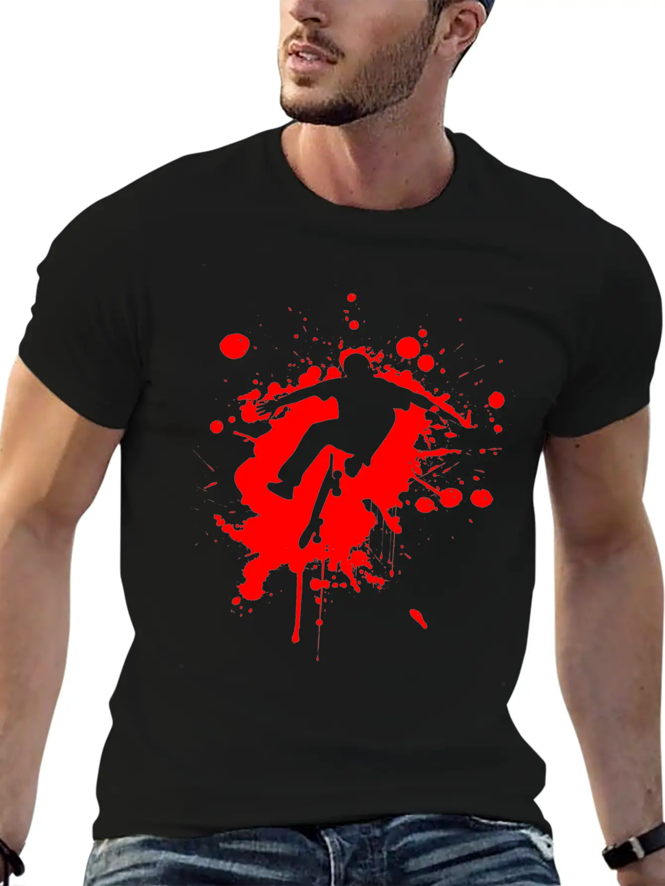 SK8 Is GR8 - Red Splash Basic Graphic T-Shirt – Daily Comfort In Soft Cotton