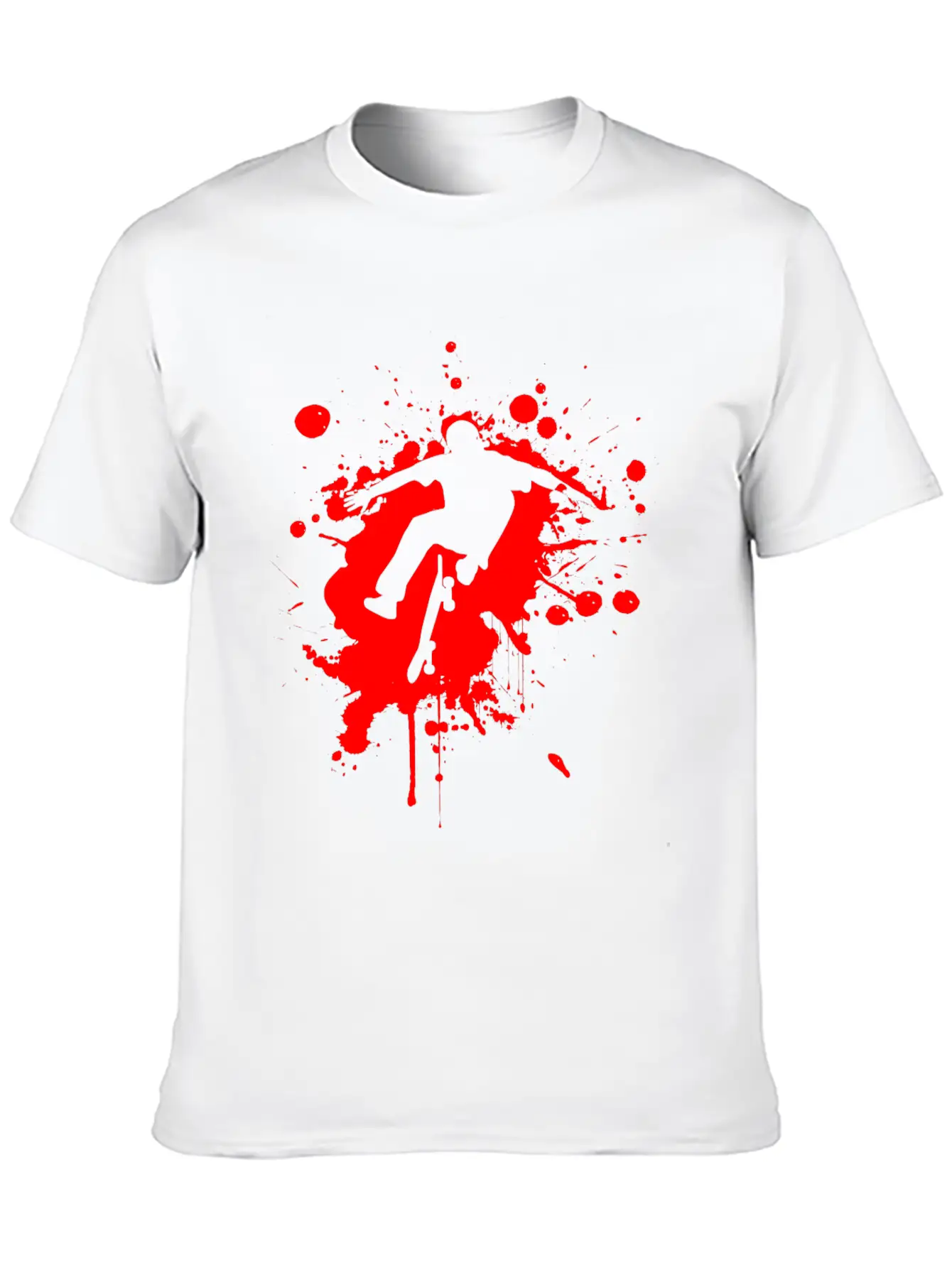 SK8 Is GR8 - Red Splash Basic Graphic T-Shirt – Daily Comfort In Soft Cotton