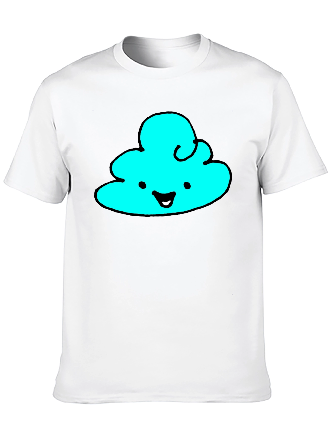 Cute Cloud Graphic Tee - Black Cotton T-Shirt