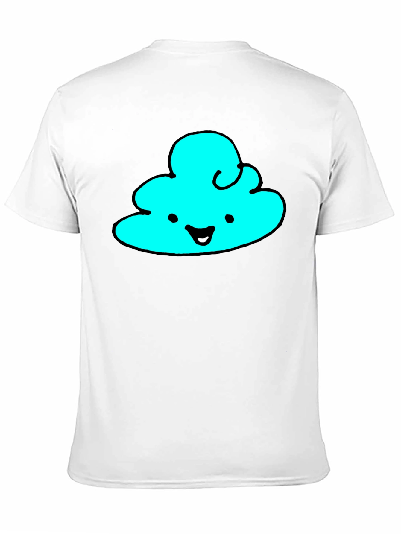 Cute Cloud Graphic Tee - Black Cotton T-Shirt