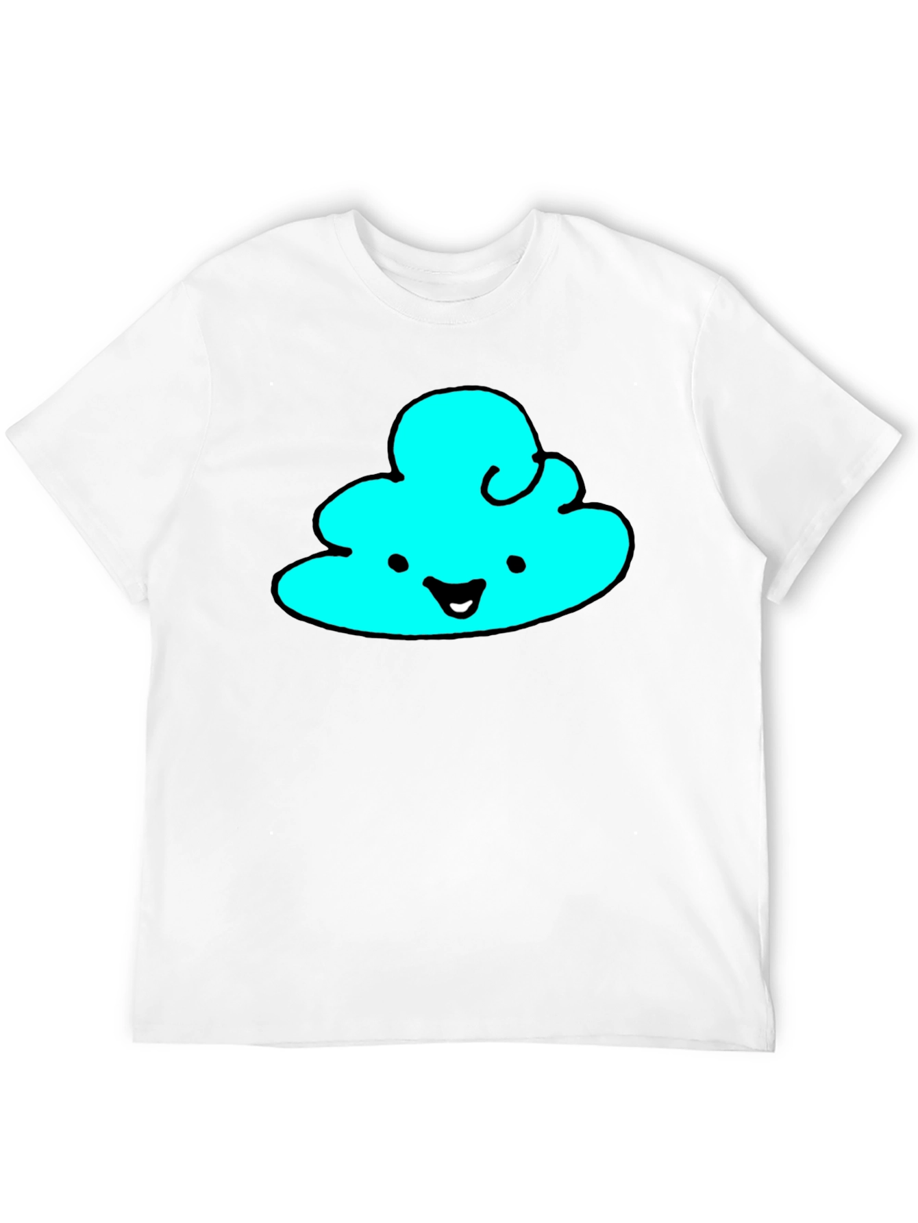 Cute Cloud Graphic Tee - Black Cotton T-Shirt