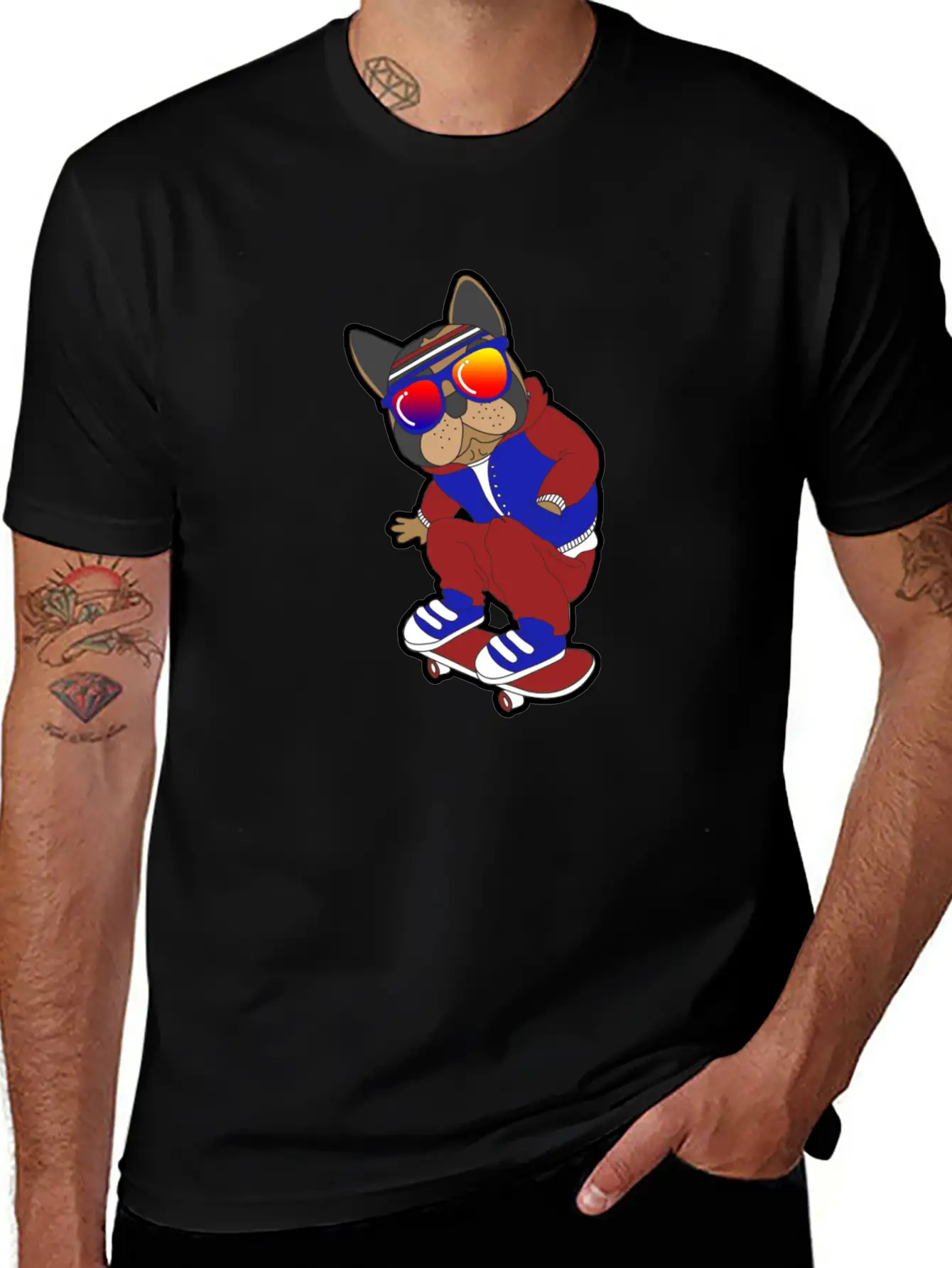 Skate Dog Comfortable Minimalist Graphic Tee – Summer Style Essential