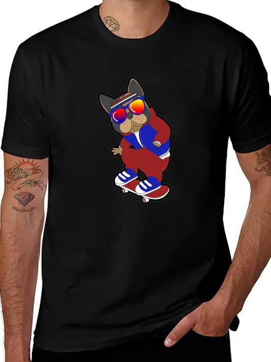 Skate Dog Comfortable Minimalist Graphic Tee – Summer Style Essential