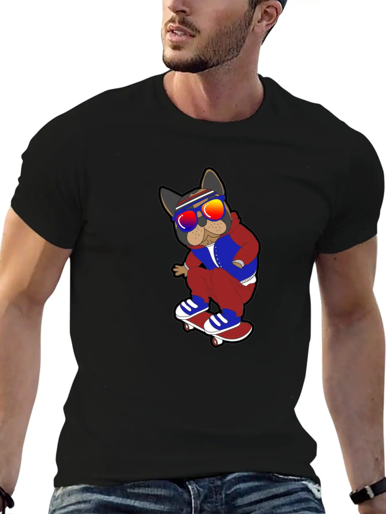 Skate Dog Comfortable Minimalist Graphic Tee – Summer Style Essential