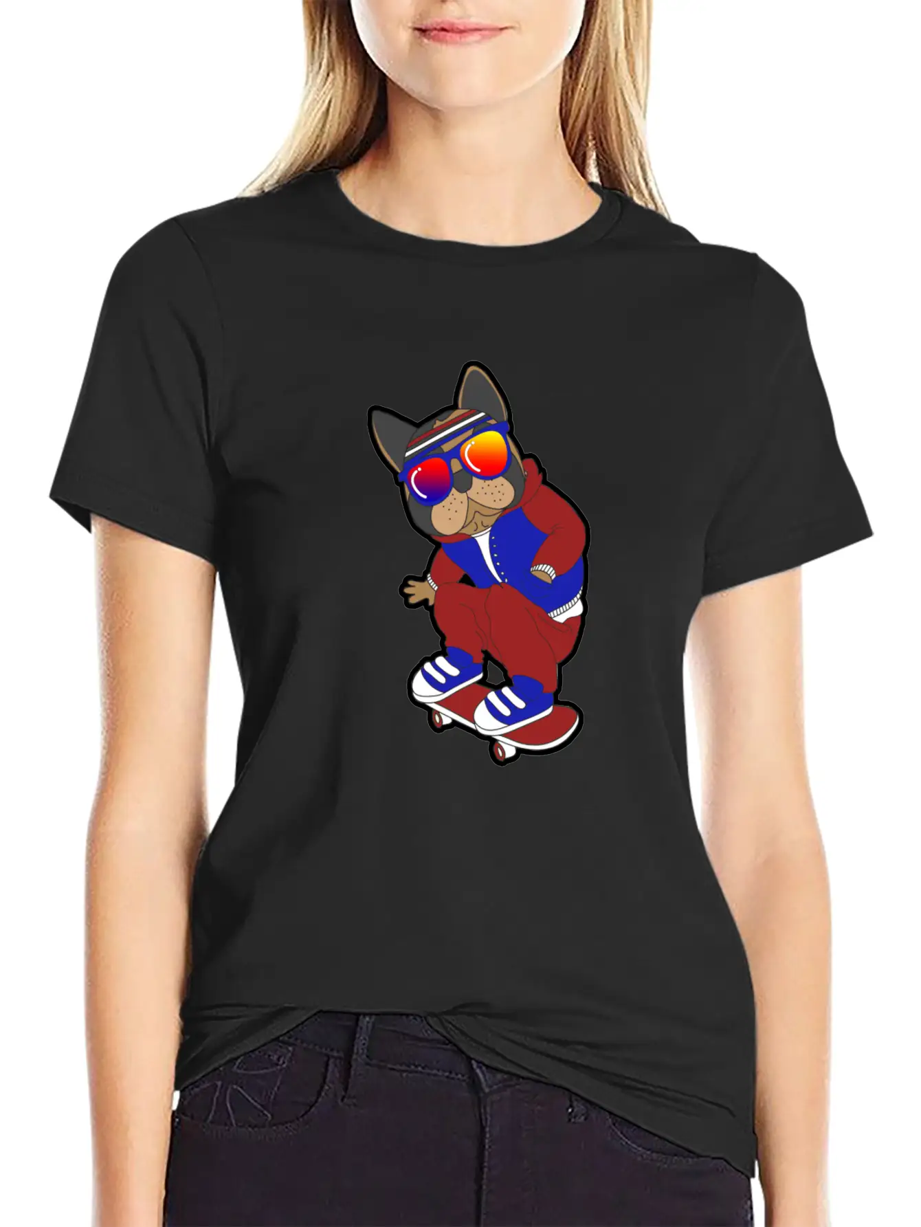 Skate Dog Comfortable Minimalist Graphic Tee – Summer Style Essential