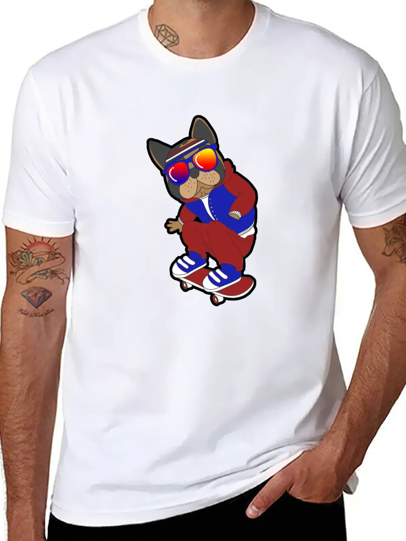 Skate Dog Comfortable Minimalist Graphic Tee – Summer Style Essential