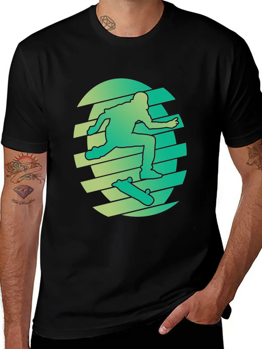 Skate Skater Skateboard Skating Green Stylish Everyday T-Shirt – Unisex Basic Cotton Tee