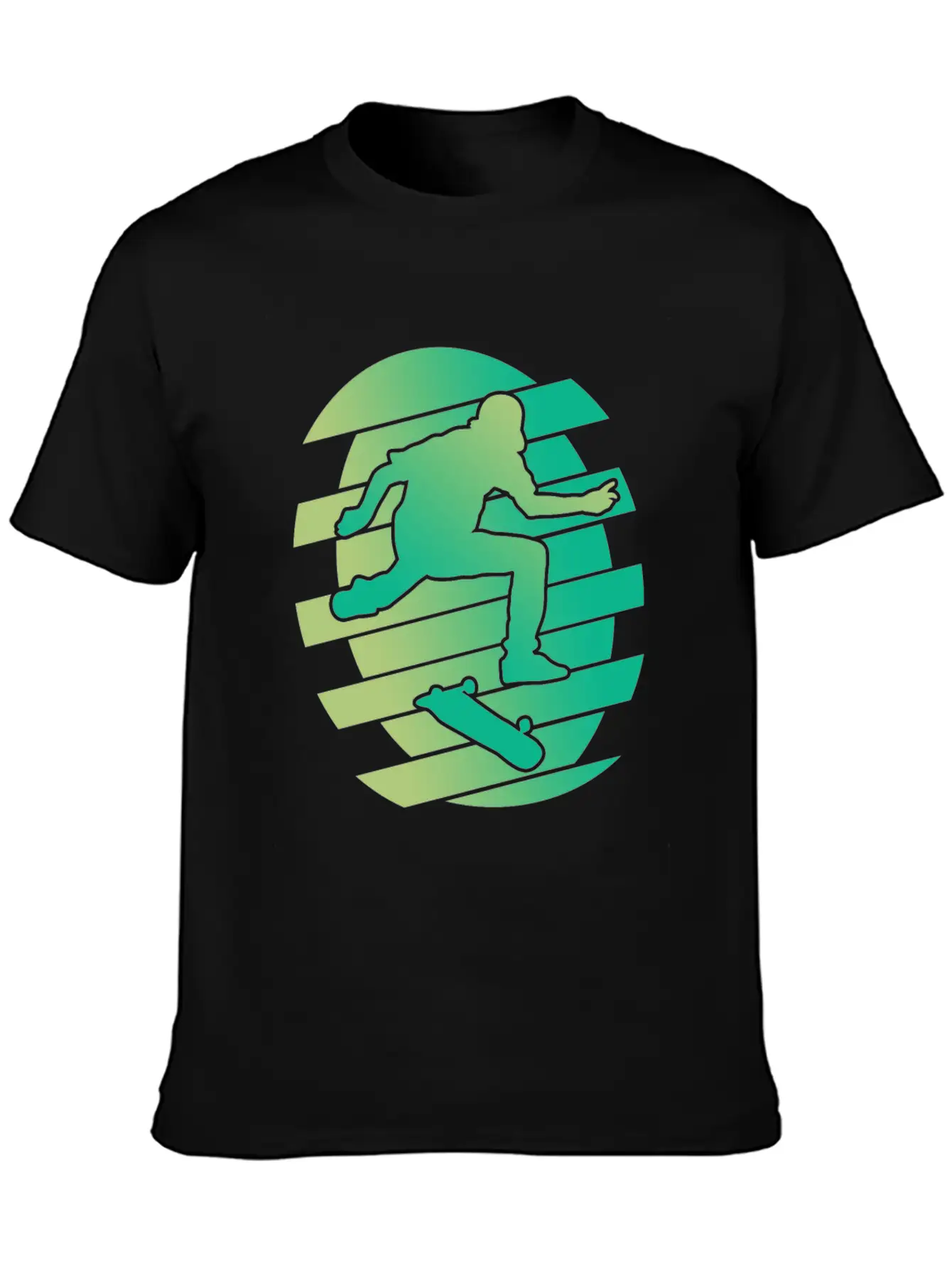 Skate Skater Skateboard Skating Green Stylish Everyday T-Shirt – Unisex Basic Cotton Tee
