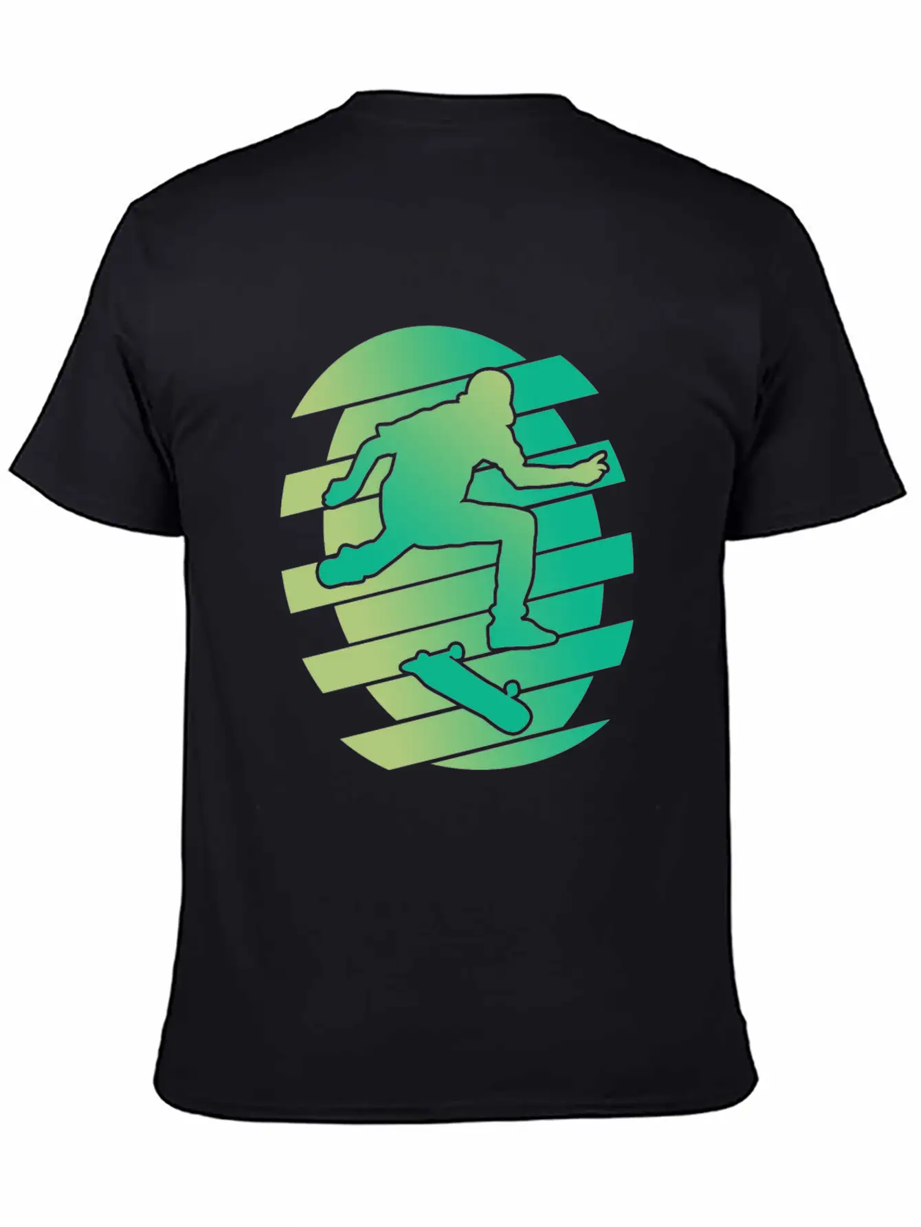 Skate Skater Skateboard Skating Green Stylish Everyday T-Shirt – Unisex Basic Cotton Tee