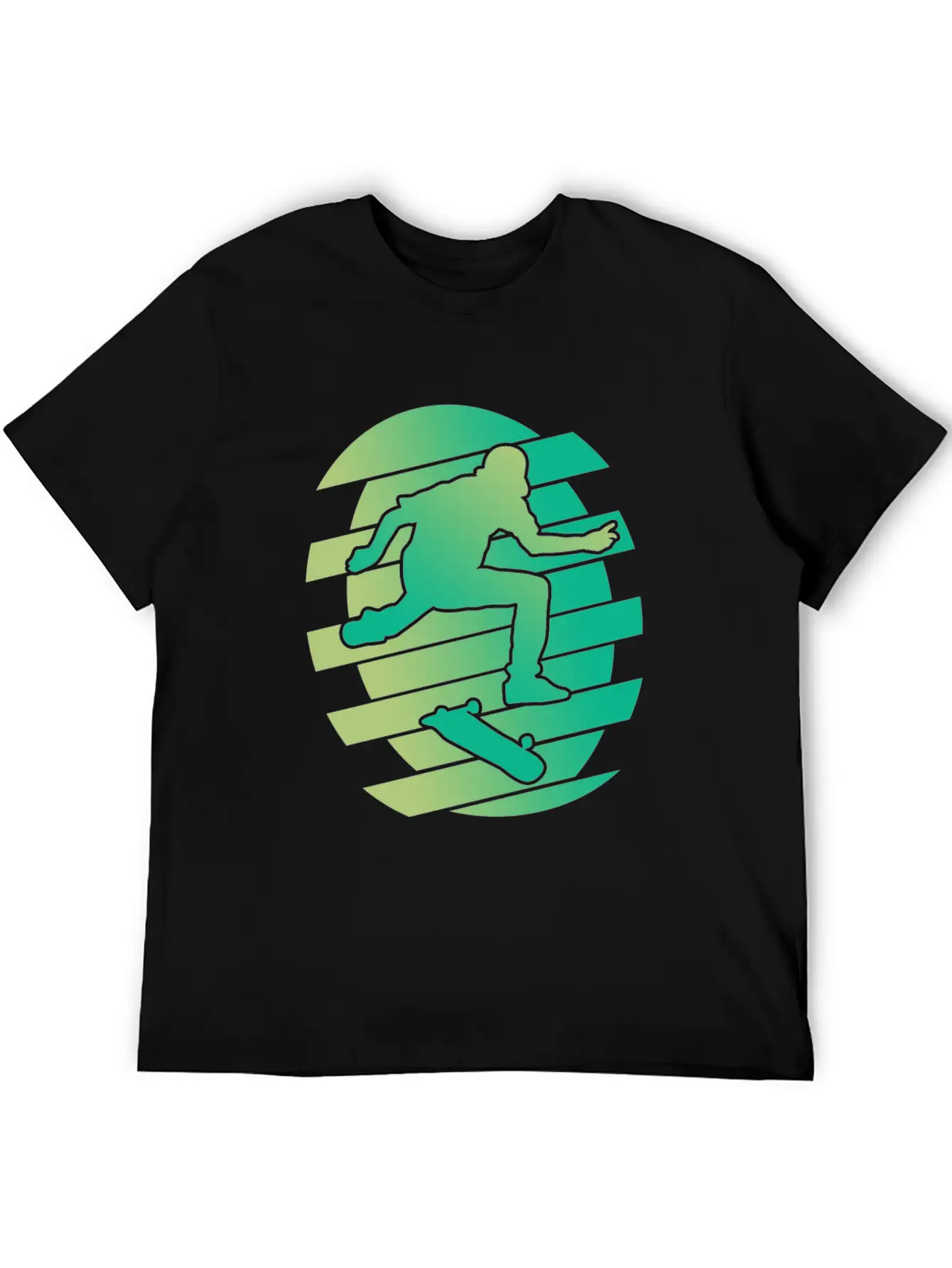 Skate Skater Skateboard Skating Green Stylish Everyday T-Shirt – Unisex Basic Cotton Tee