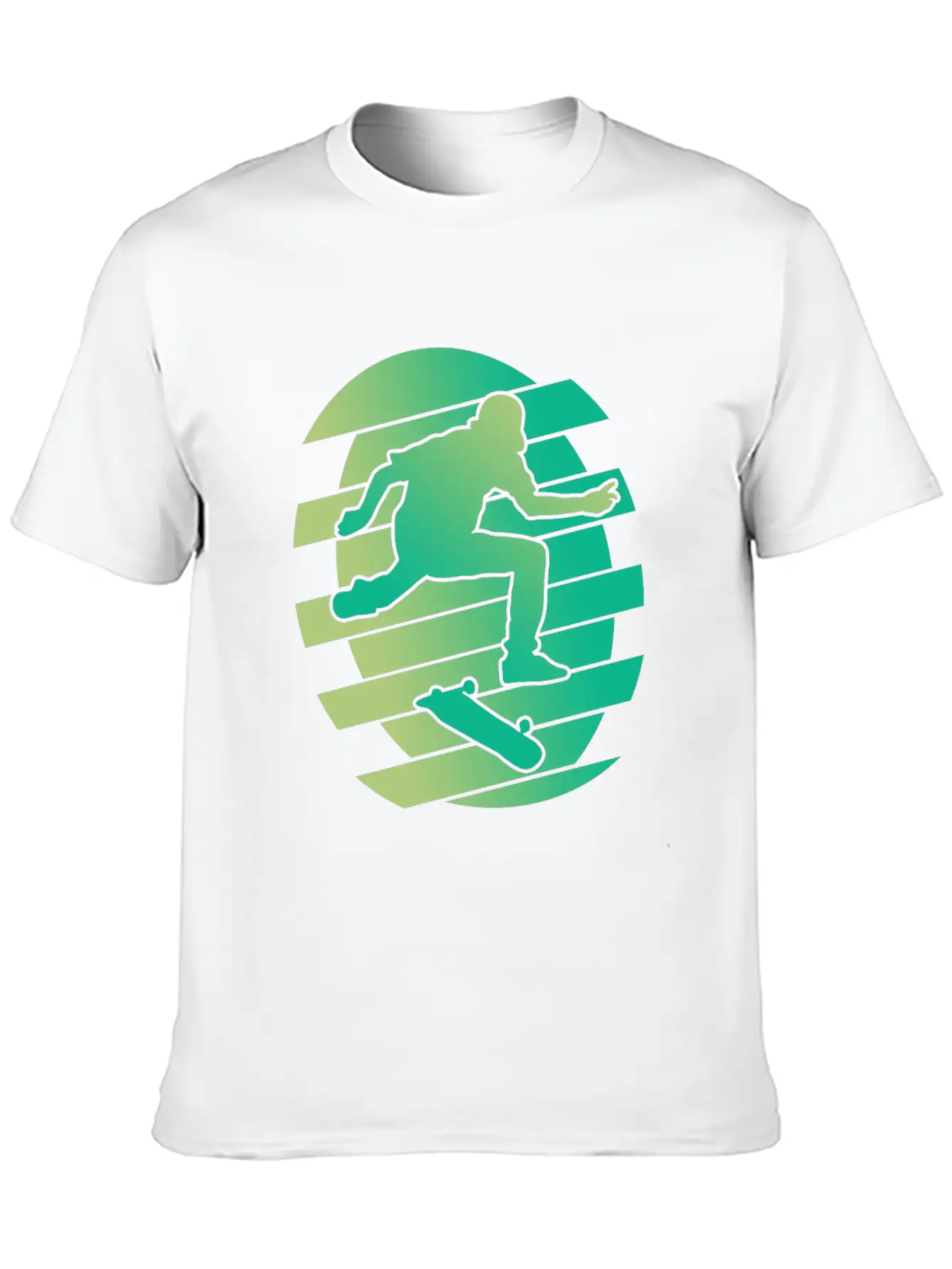 Skate Skater Skateboard Skating Green Stylish Everyday T-Shirt – Unisex Basic Cotton Tee