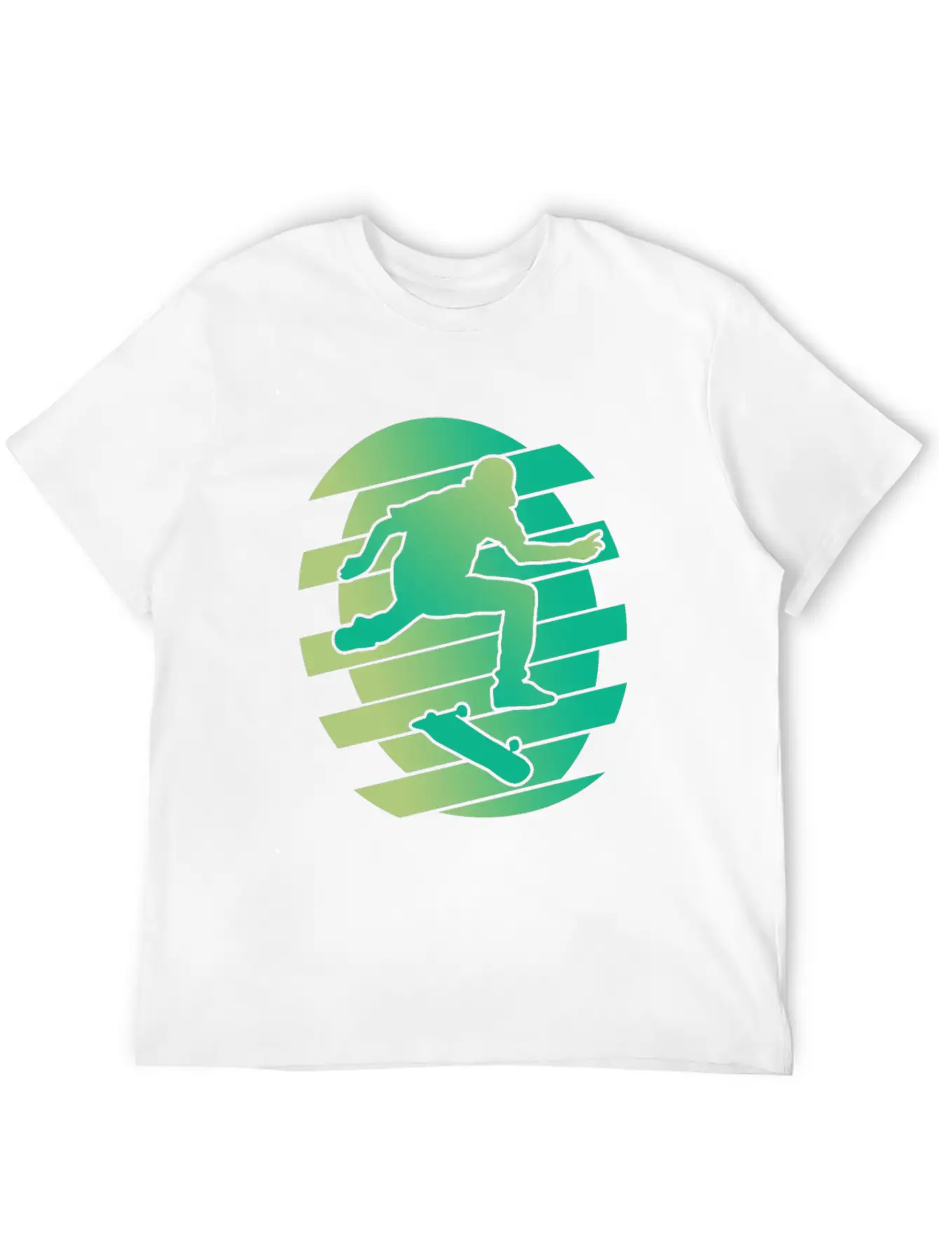 Skate Skater Skateboard Skating Green Stylish Everyday T-Shirt – Unisex Basic Cotton Tee