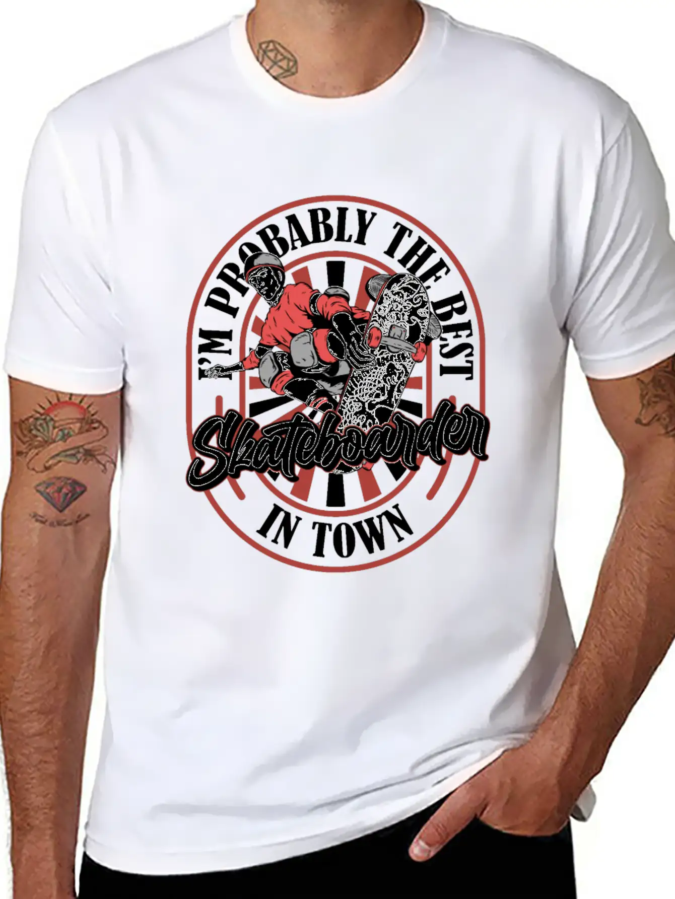 Skateboard Skater Funny Basic Graphic T-Shirt – Daily Comfort In Soft Cotton