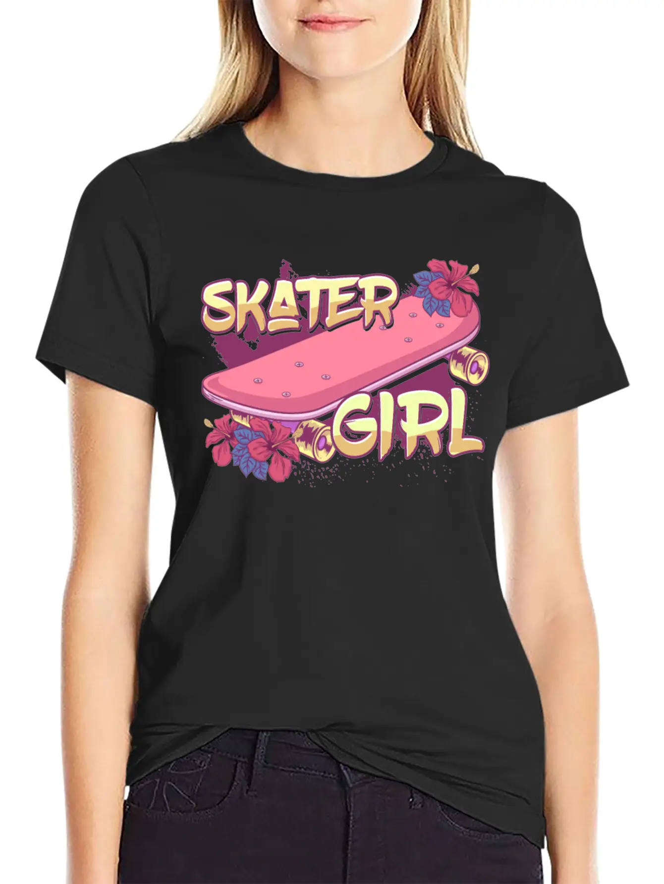 Skater Girl Skateboard Timeless Short Sleeve Tee – Comfy And Minimalist Design