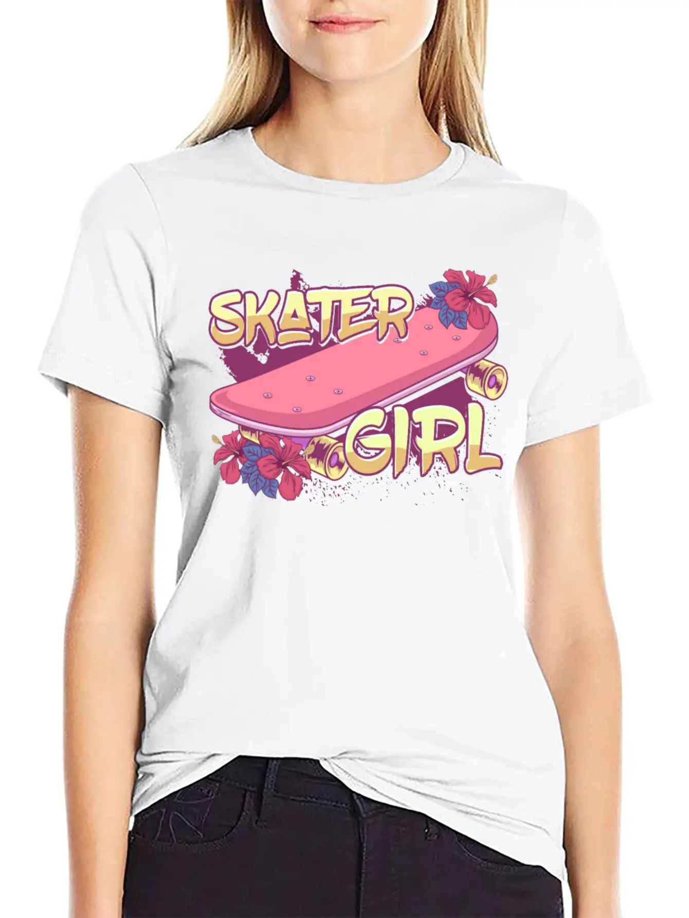 Skater Girl Skateboard Timeless Short Sleeve Tee – Comfy And Minimalist Design