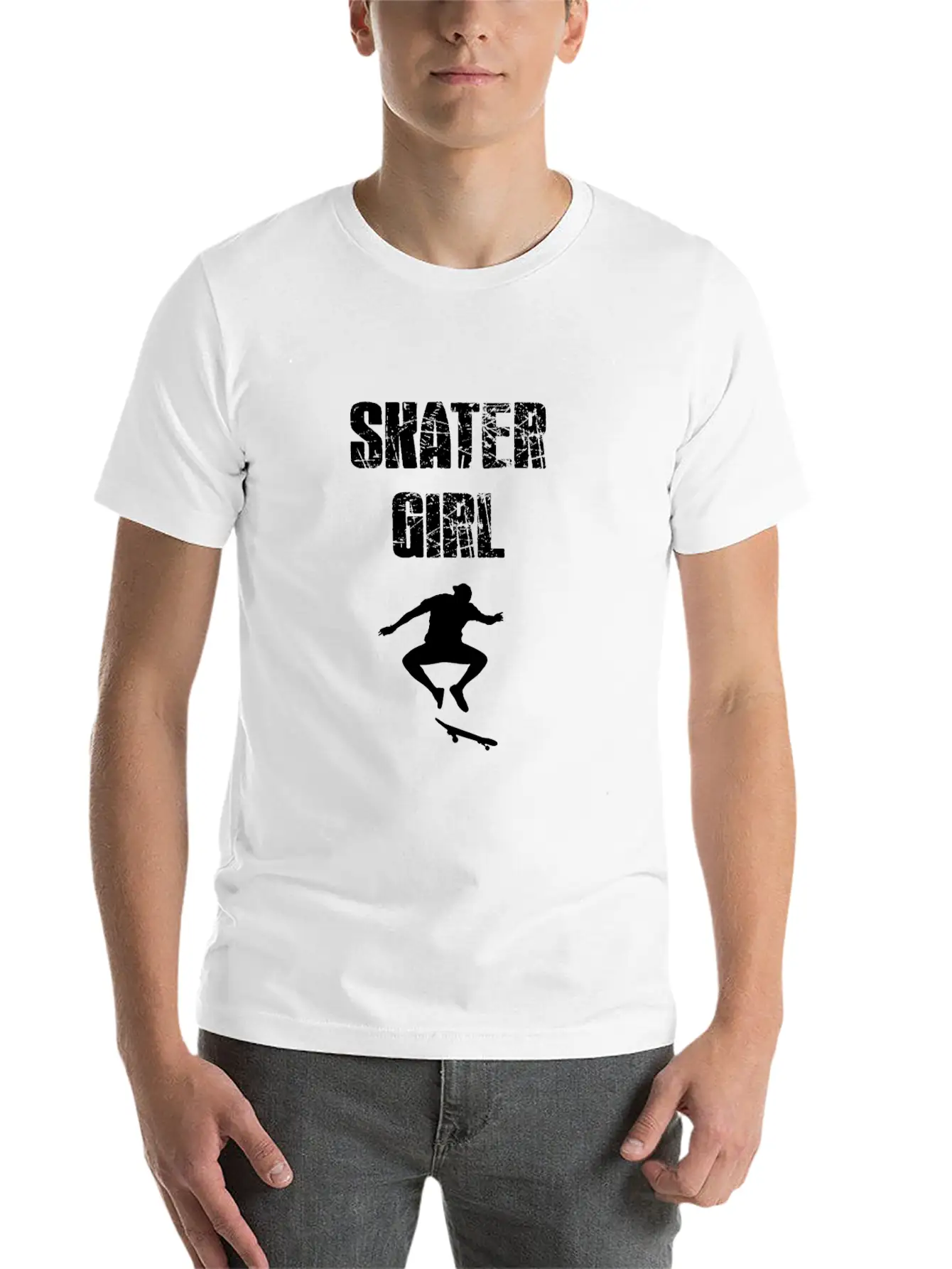 Skater Girl Unisex Short Sleeve Soft Cotton T-Shirt – Casual Everyday Wear