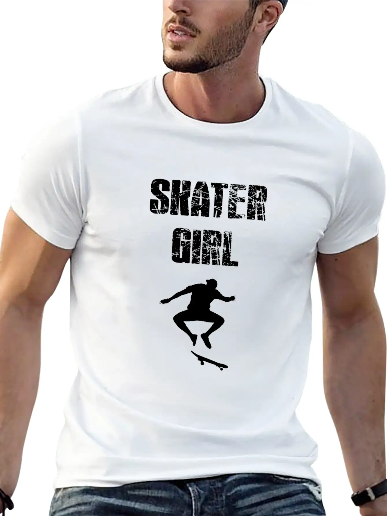 Skater Girl Unisex Short Sleeve Soft Cotton T-Shirt – Casual Everyday Wear