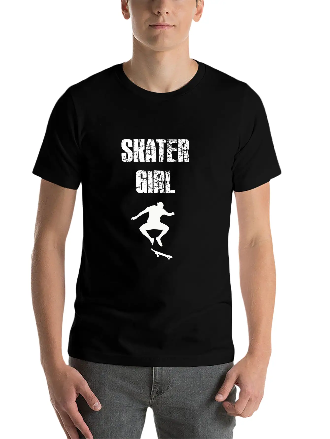 Skater Girl Unisex Short Sleeve Soft Cotton T-Shirt – Casual Everyday Wear