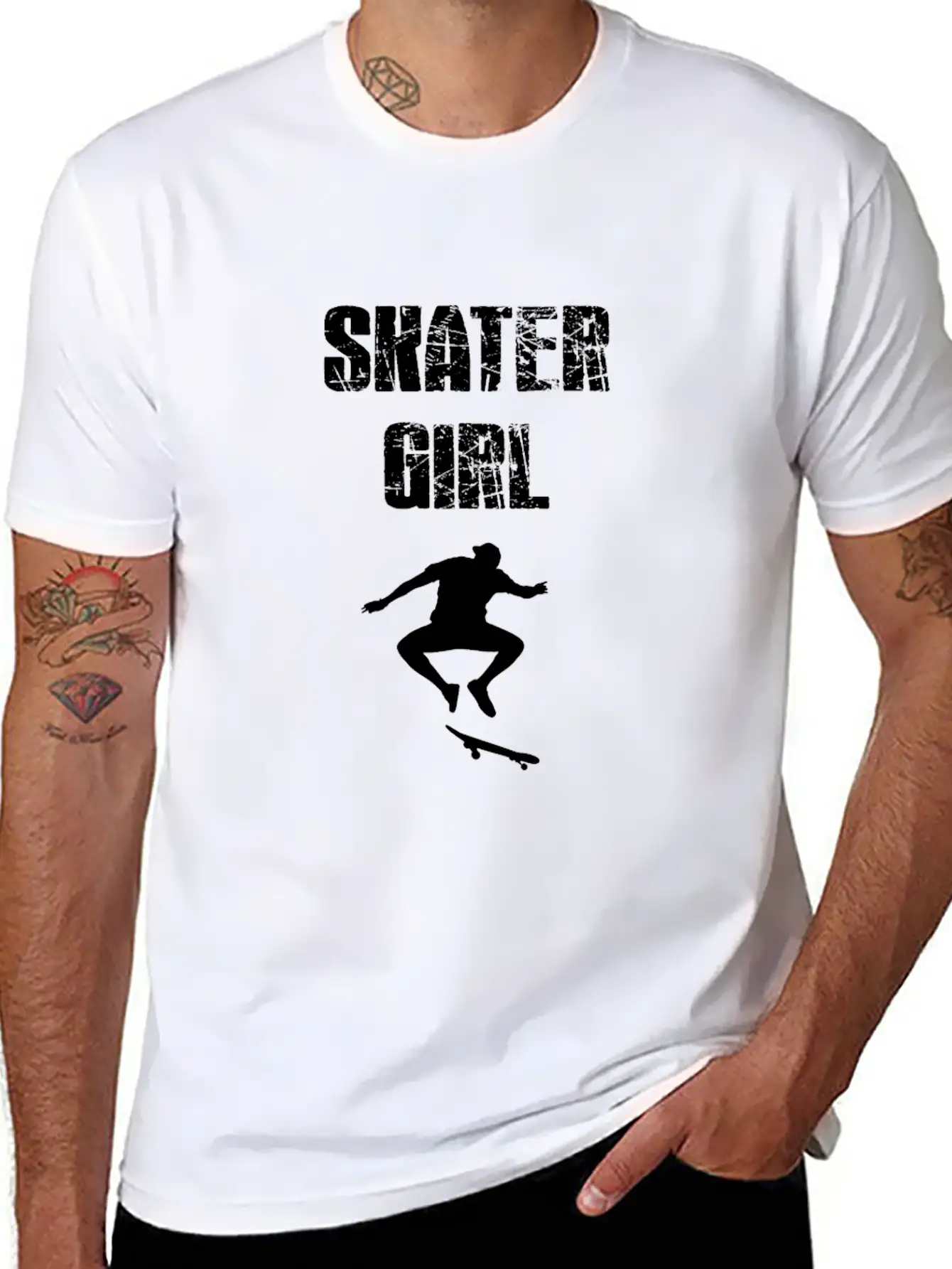 Skater Girl Unisex Short Sleeve Soft Cotton T-Shirt – Casual Everyday Wear