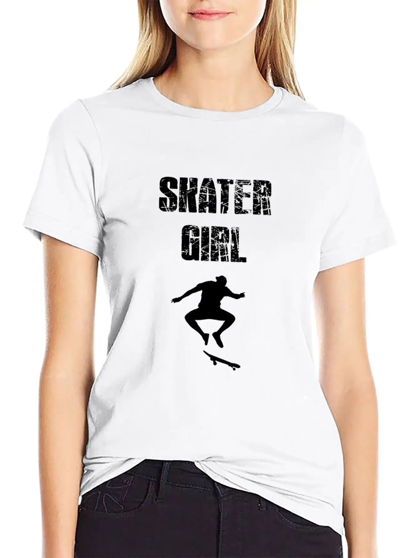 Skater Girl Unisex Short Sleeve Soft Cotton T-Shirt – Casual Everyday Wear