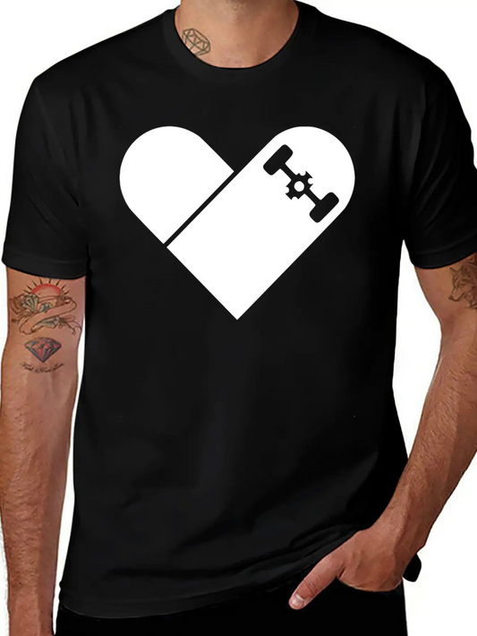 Skater Heart2 Unisex Short Sleeve Soft Cotton T-Shirt – Casual Everyday Wear