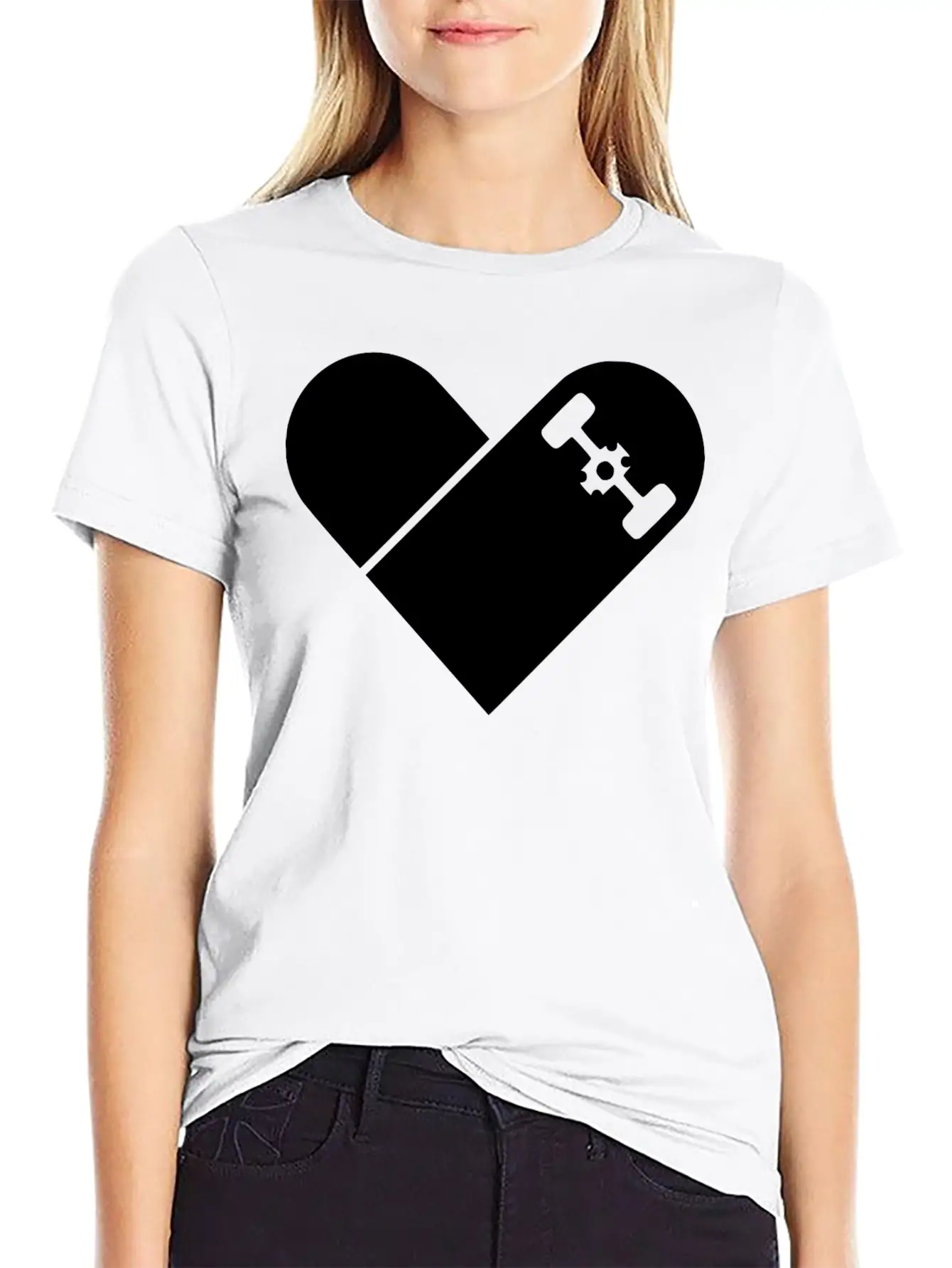 Skater Heart2 Unisex Short Sleeve Soft Cotton T-Shirt – Casual Everyday Wear