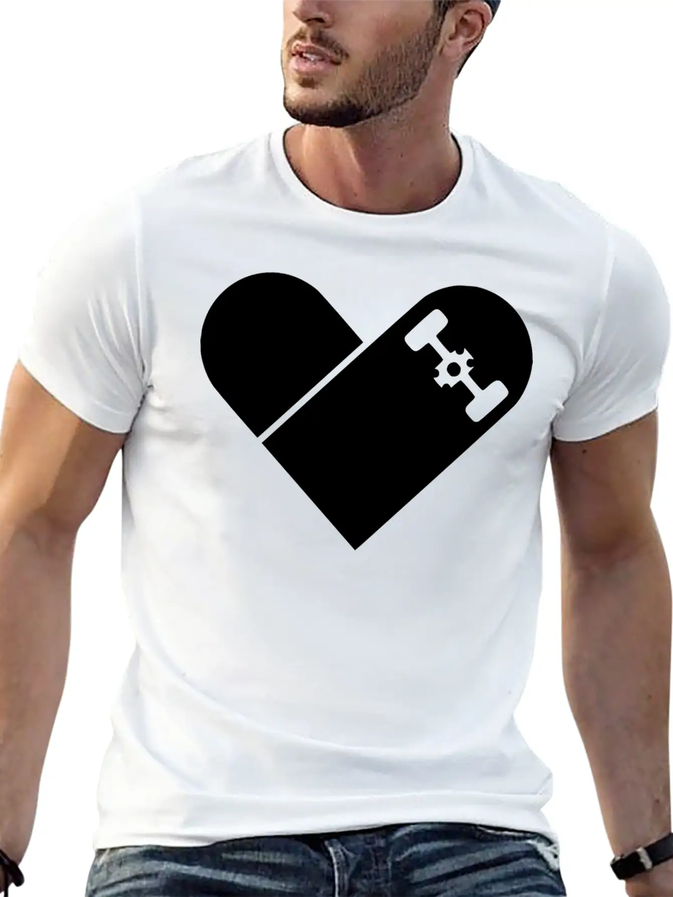 Skater Heart2 Unisex Short Sleeve Soft Cotton T-Shirt – Casual Everyday Wear