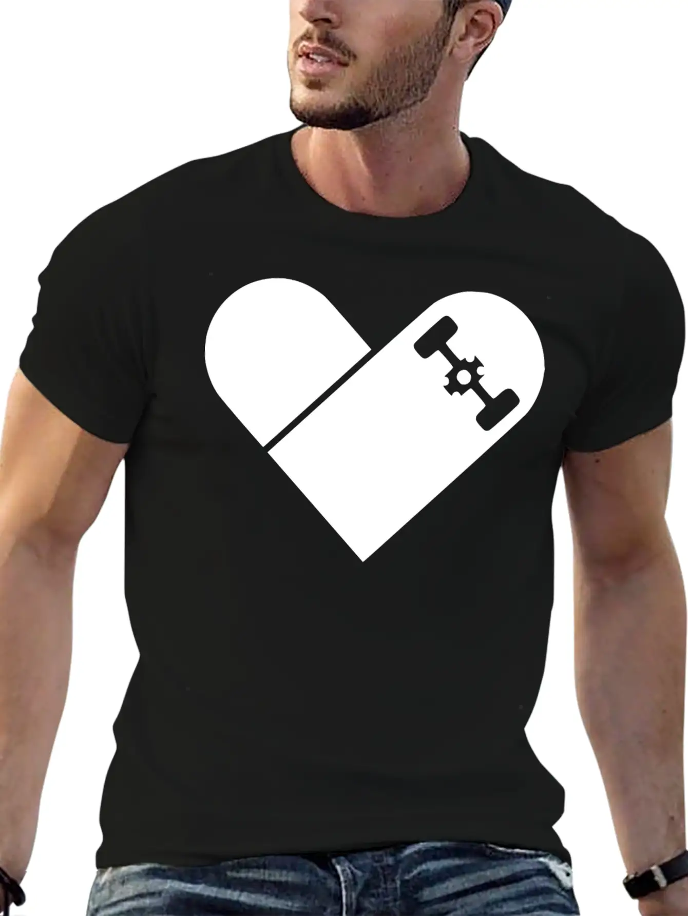 Skater Heart2 Unisex Short Sleeve Soft Cotton T-Shirt – Casual Everyday Wear