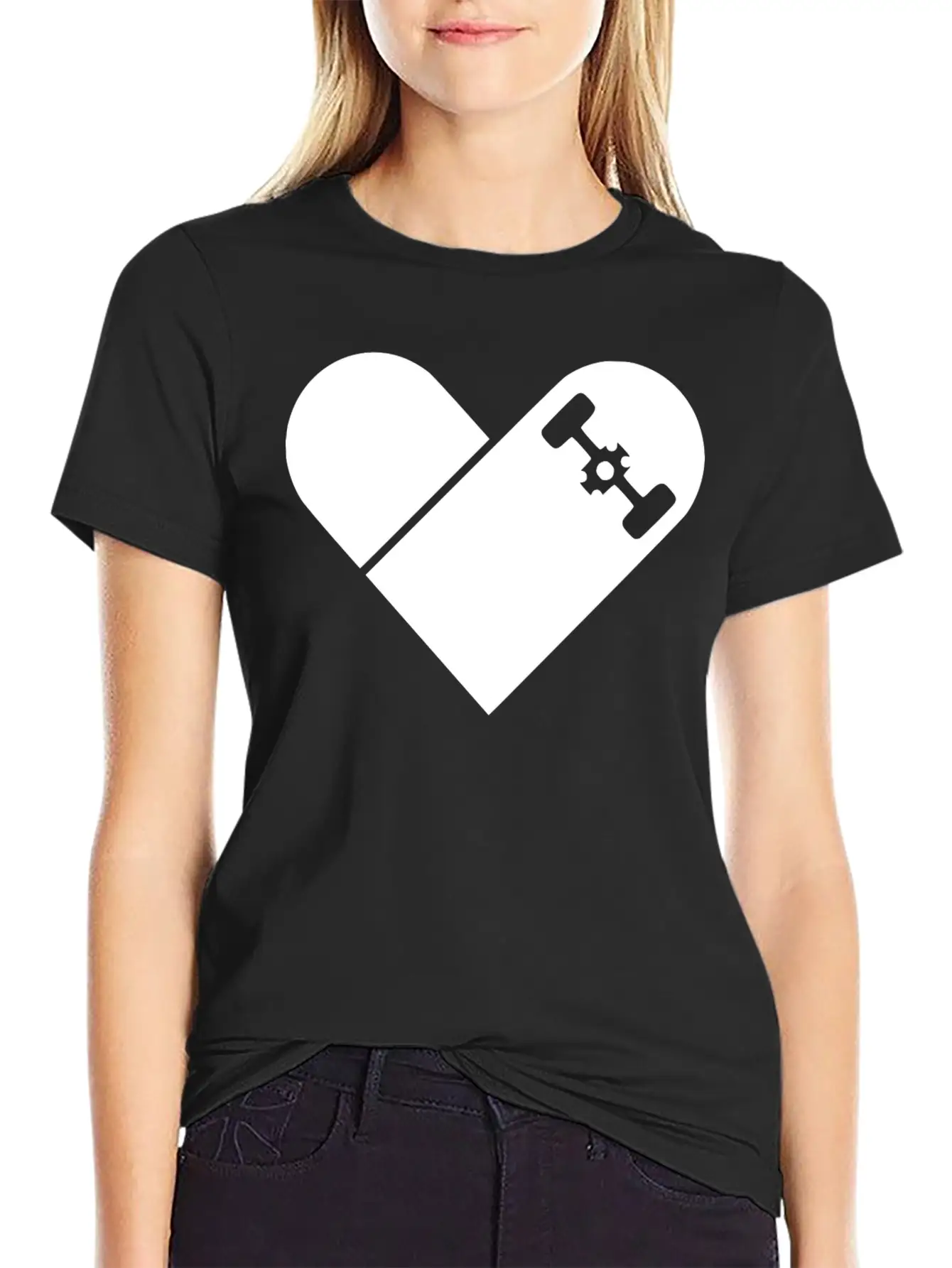 Skater Heart2 Unisex Short Sleeve Soft Cotton T-Shirt – Casual Everyday Wear