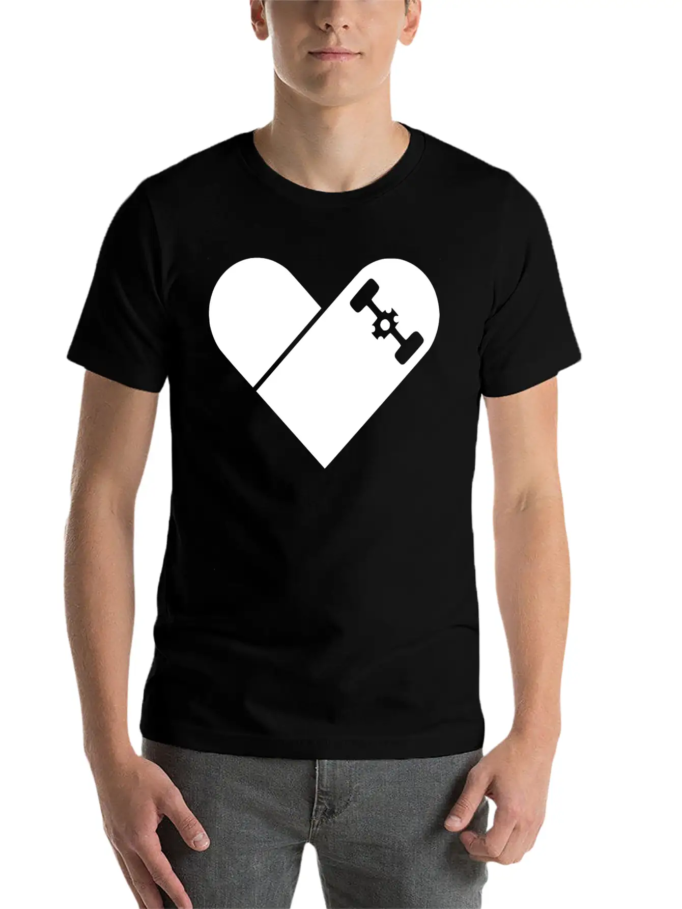 Skater Heart2 Unisex Short Sleeve Soft Cotton T-Shirt – Casual Everyday Wear
