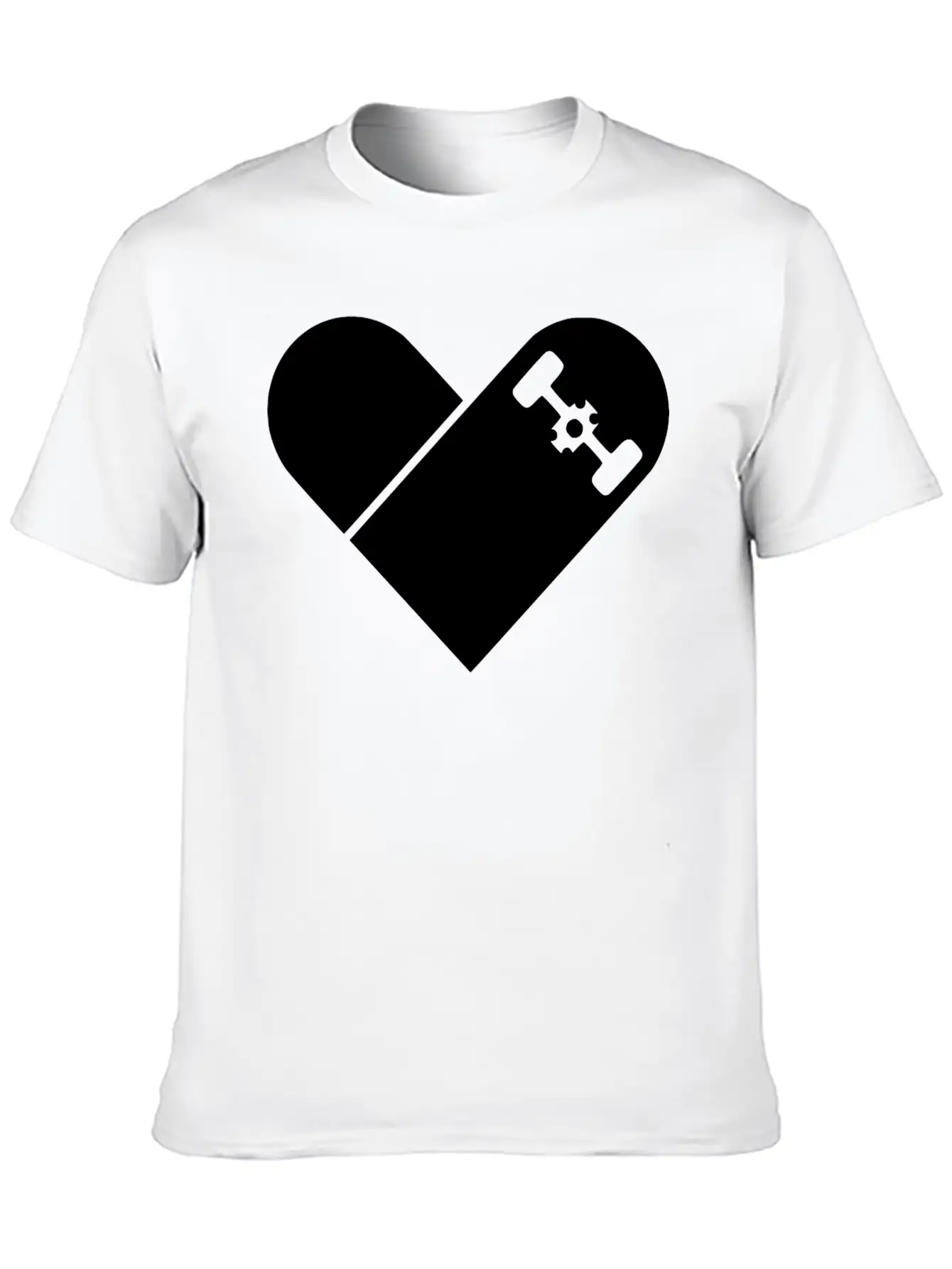 Skater Heart2 Unisex Short Sleeve Soft Cotton T-Shirt – Casual Everyday Wear