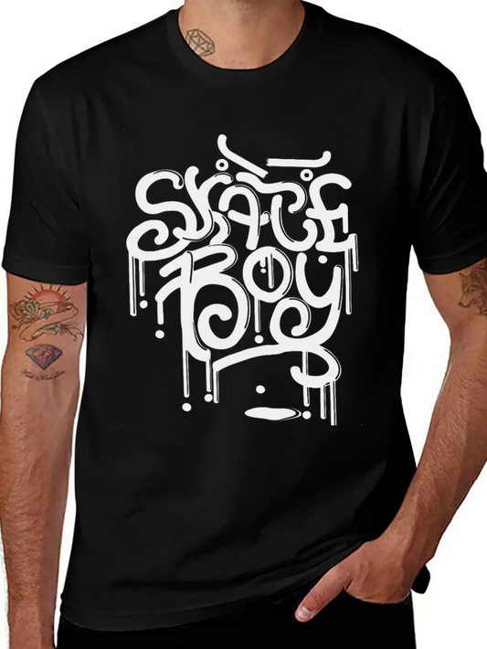 Skater Skateboard Comfortable Minimalist Graphic Tee – Summer Style Essential