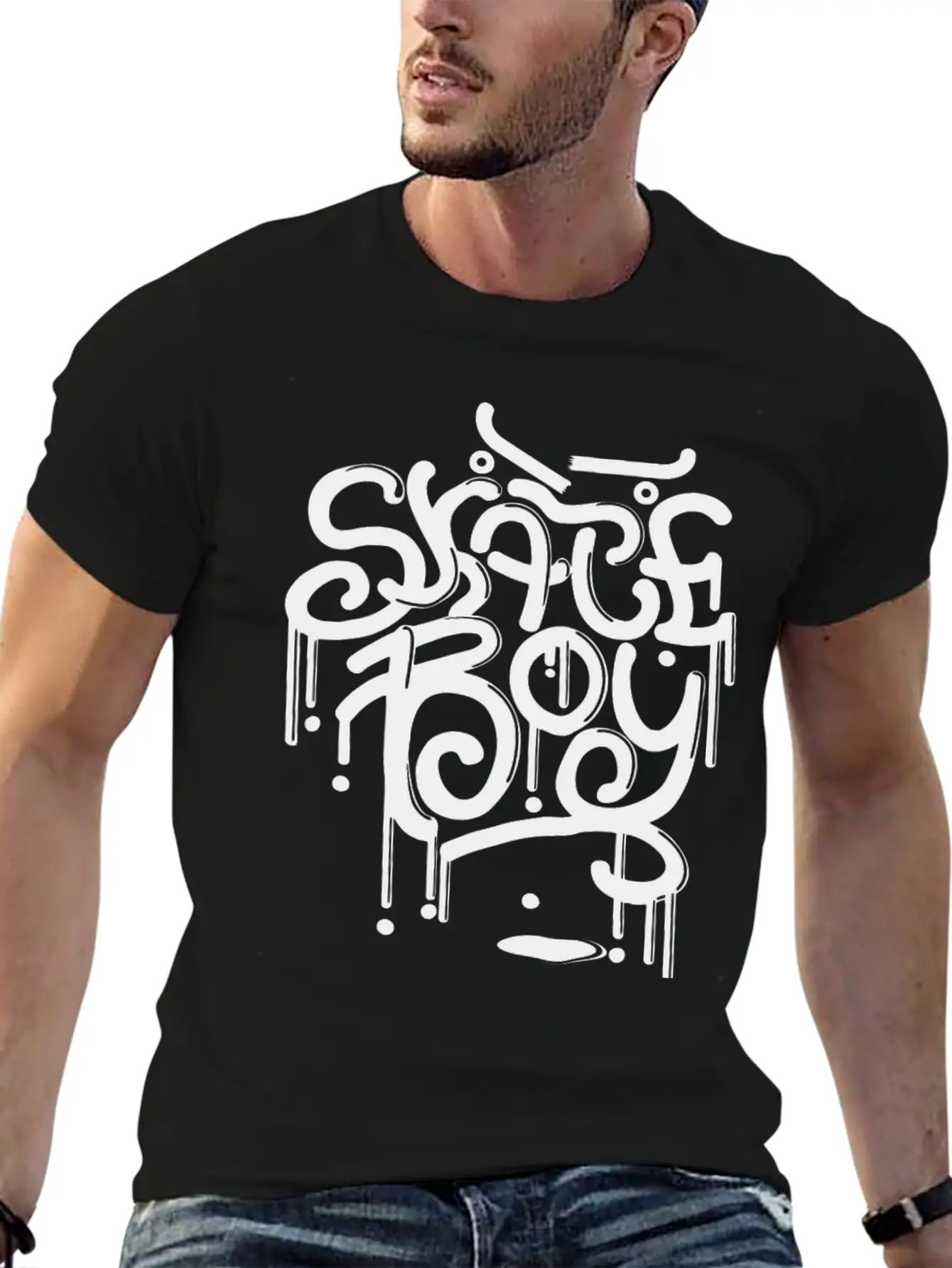 Skater Skateboard Comfortable Minimalist Graphic Tee – Summer Style Essential