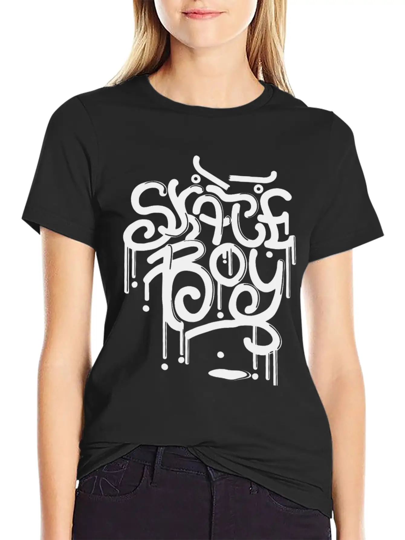 Skater Skateboard Comfortable Minimalist Graphic Tee – Summer Style Essential