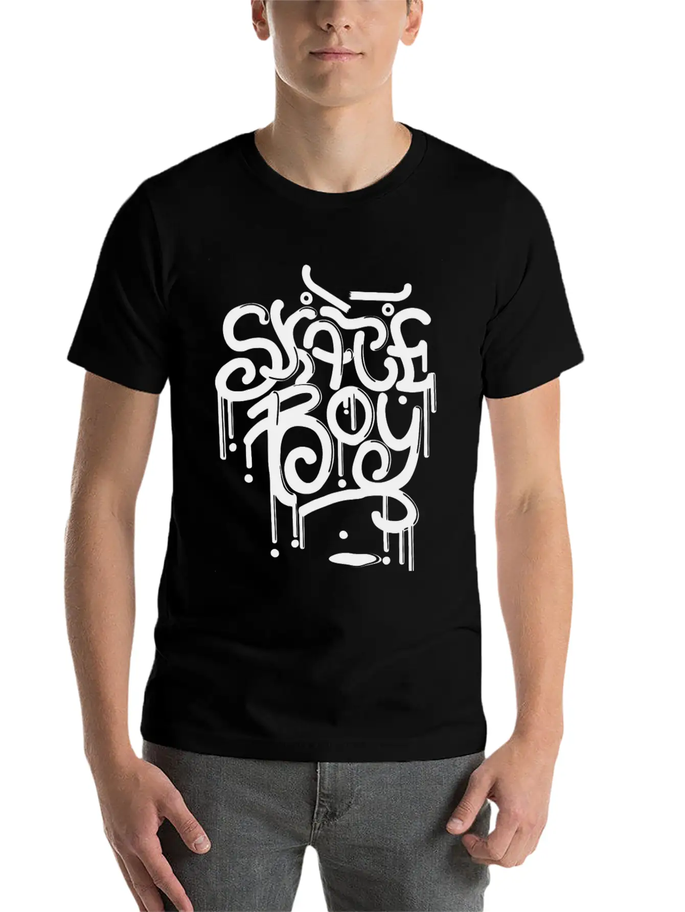 Skater Skateboard Comfortable Minimalist Graphic Tee – Summer Style Essential