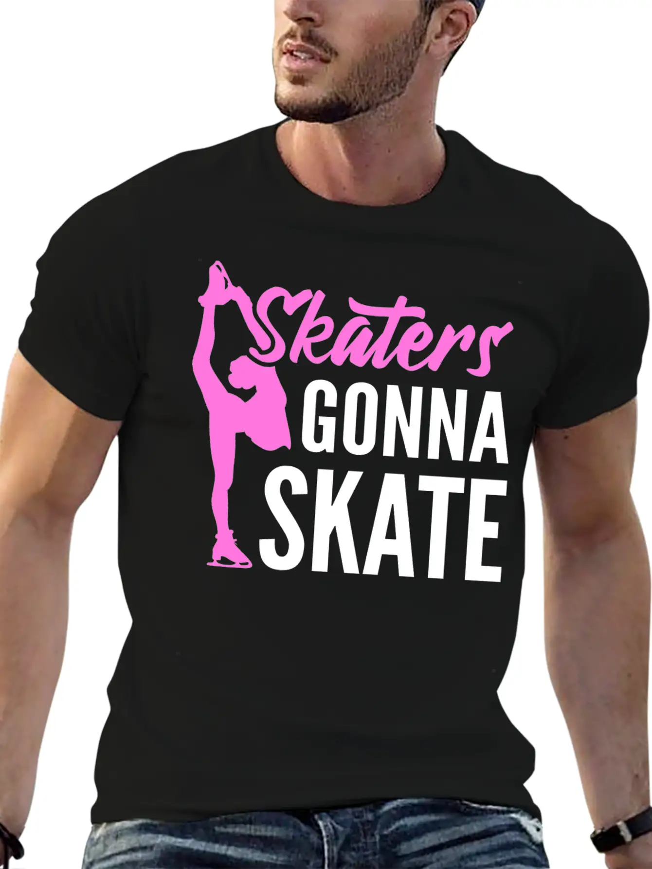 Skaters Gonna Skate Ice Skater Unisex Short Sleeve Soft Cotton T-Shirt – Casual Everyday Wear