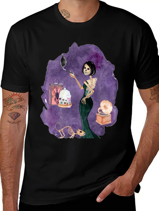 Skeleton Lady Unisex Short Sleeve Soft Cotton T-Shirt – Casual Everyday Wear