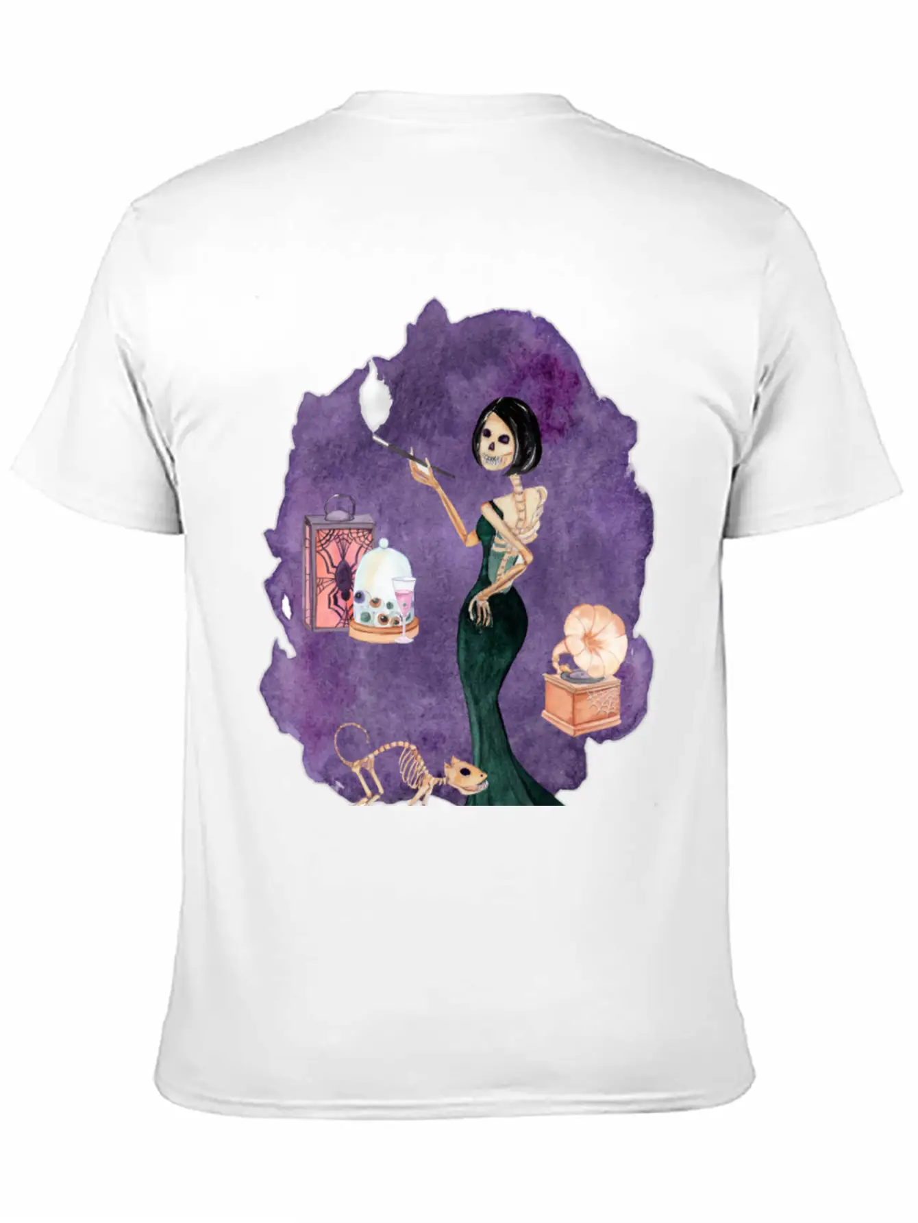 Skeleton Lady Unisex Short Sleeve Soft Cotton T-Shirt – Casual Everyday Wear