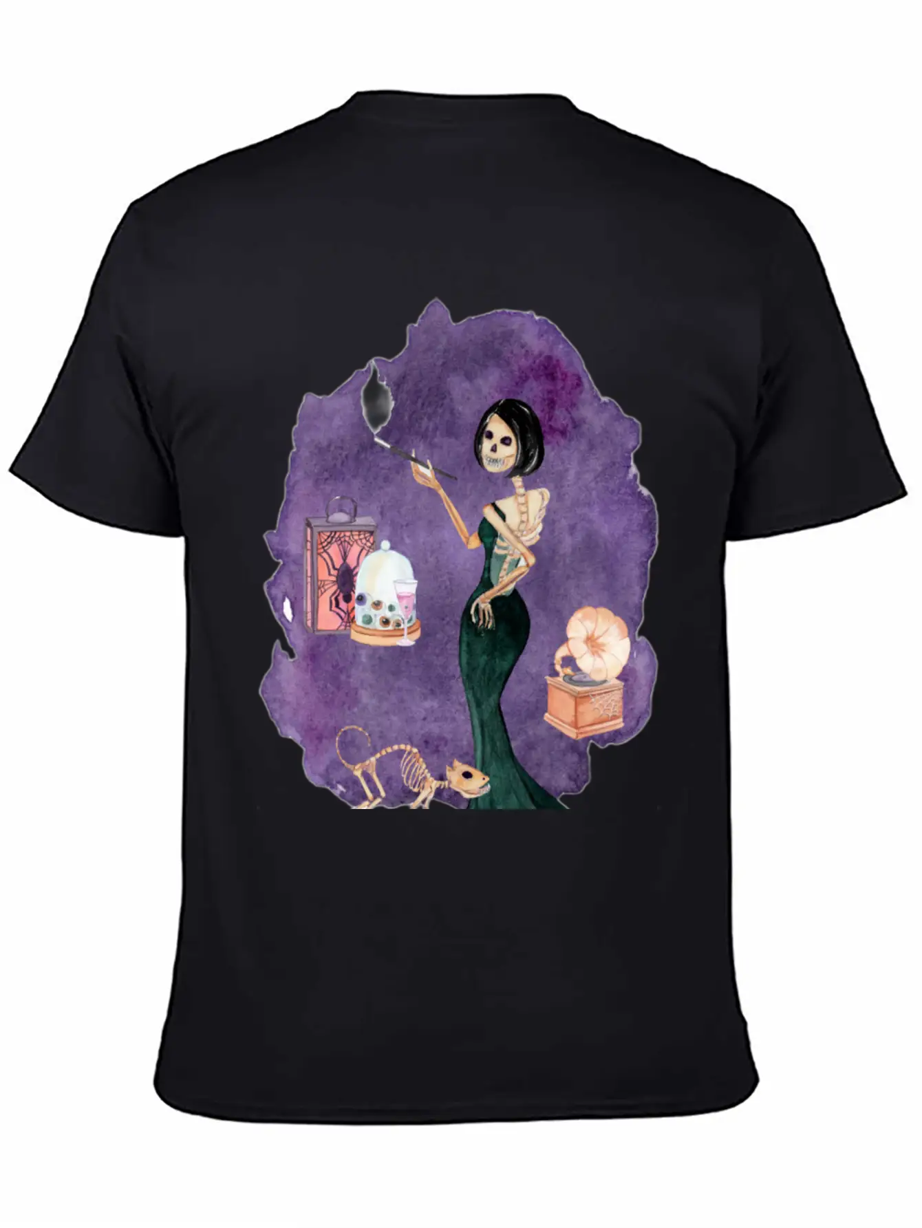 Skeleton Lady Unisex Short Sleeve Soft Cotton T-Shirt – Casual Everyday Wear